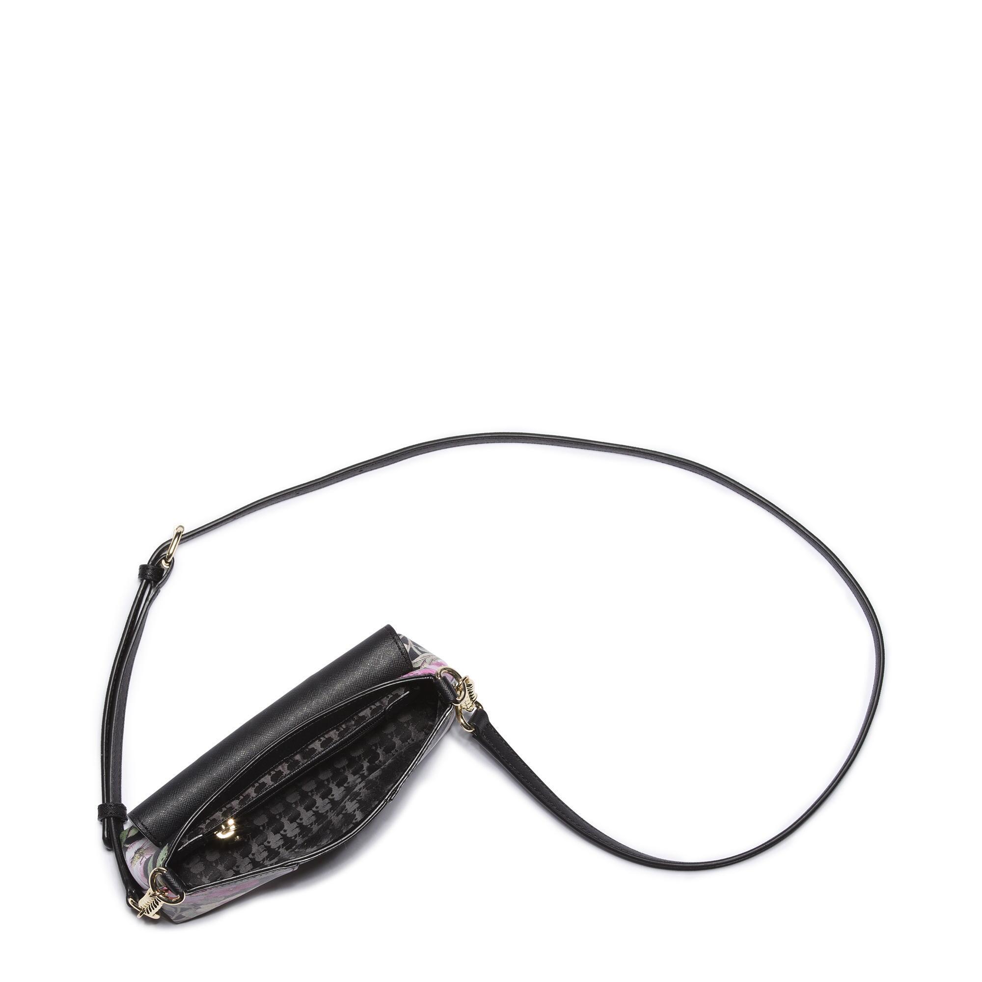 Karl Lagerfeld Paris Floral Leather Crossbody Bag in Black - Lyst