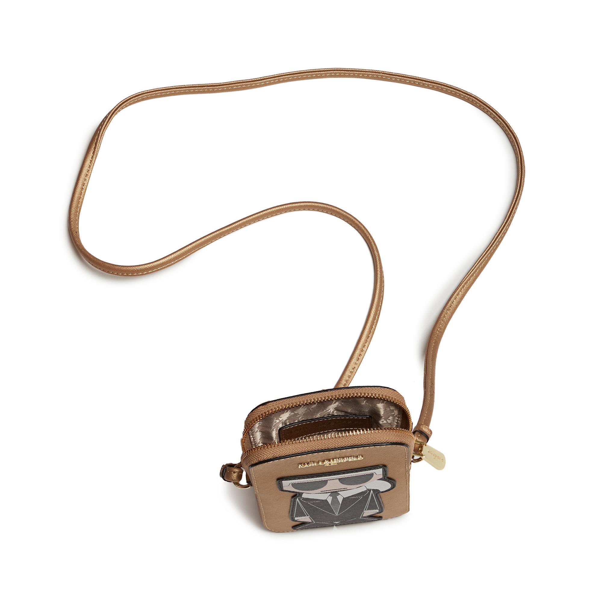 Karl Lagerfeld Mini Maybelle Karl Detail Crossbody Bag in Natural