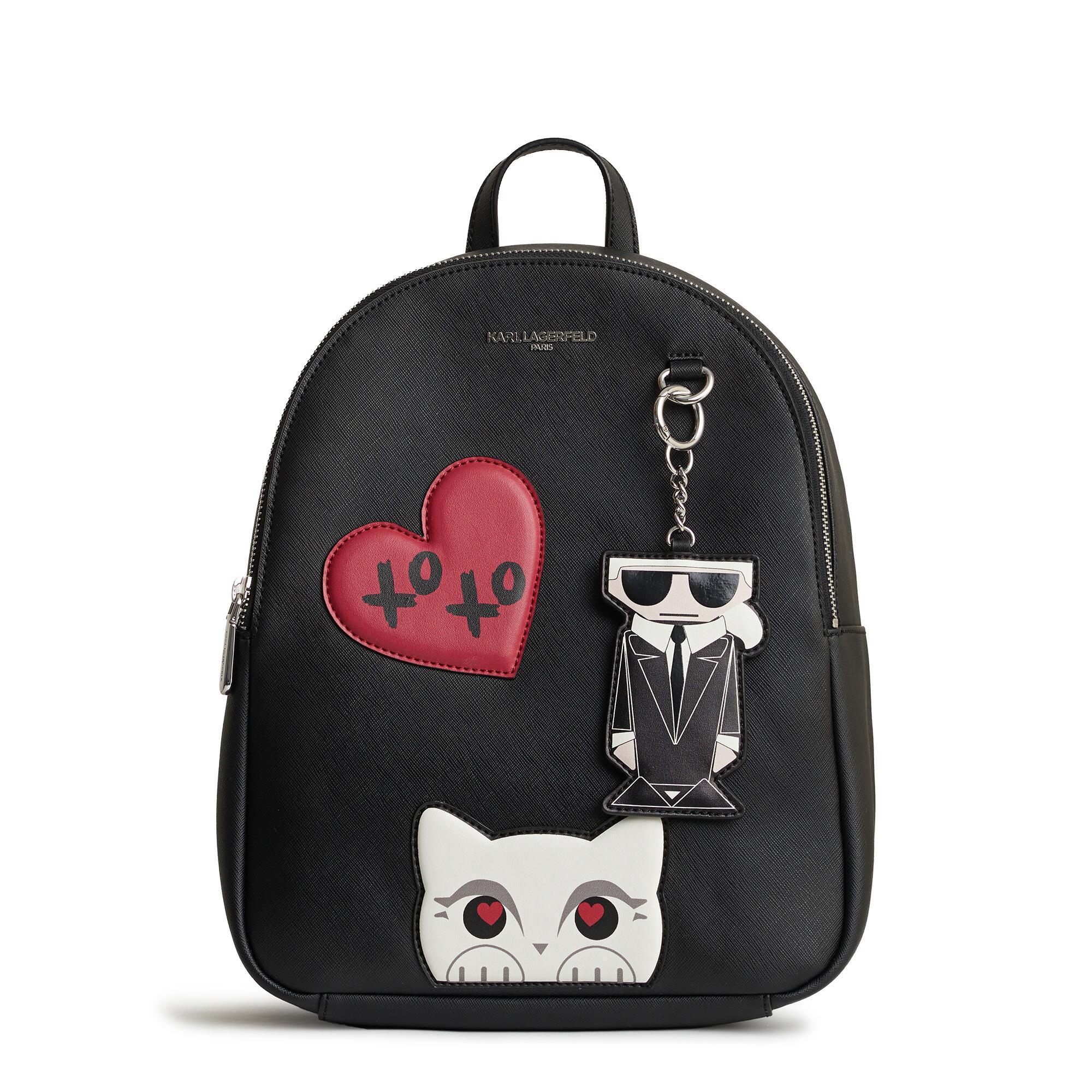 Karl Lagerfeld Adele Patch Backpack in Black | Lyst