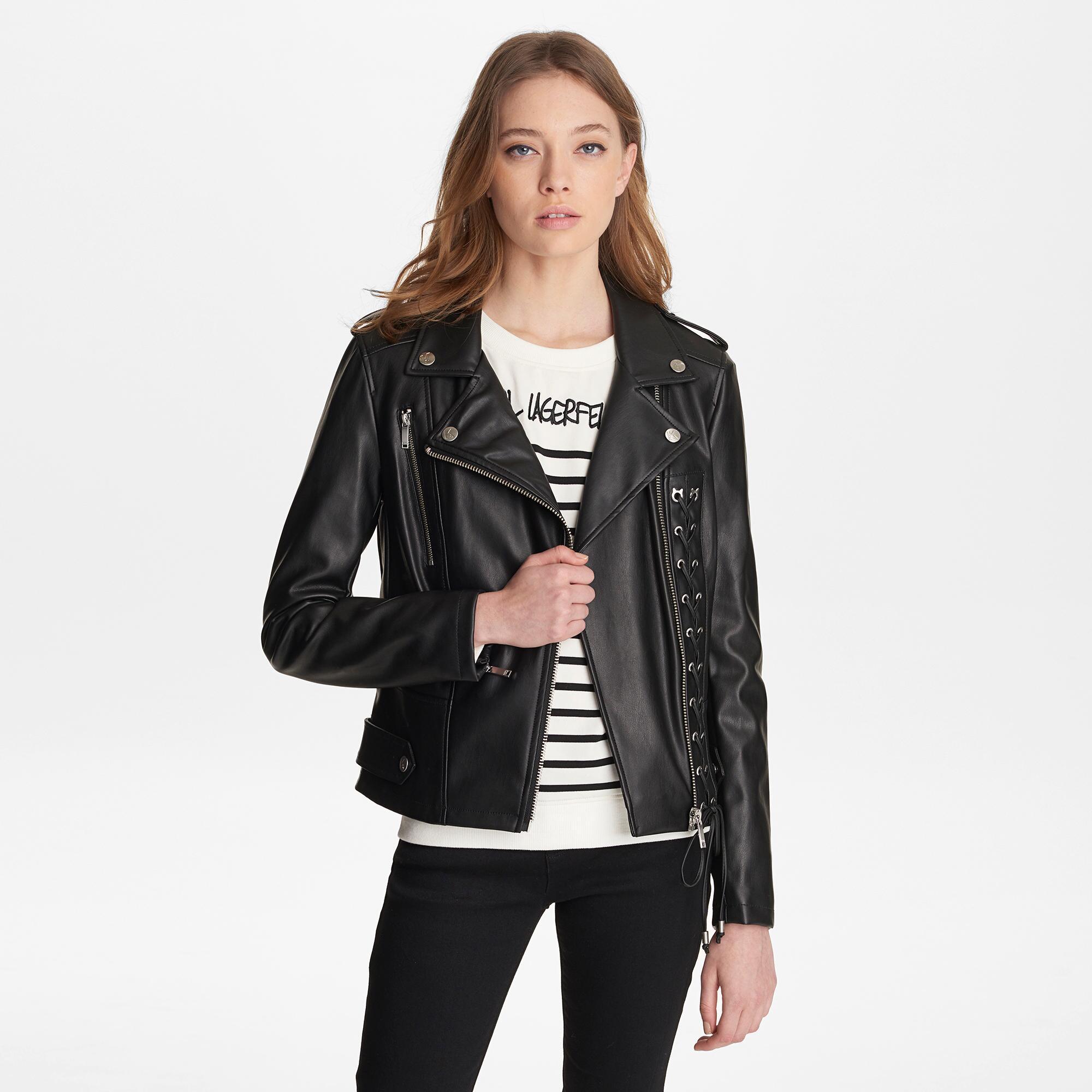 Faux leather lace up jacket Clearance