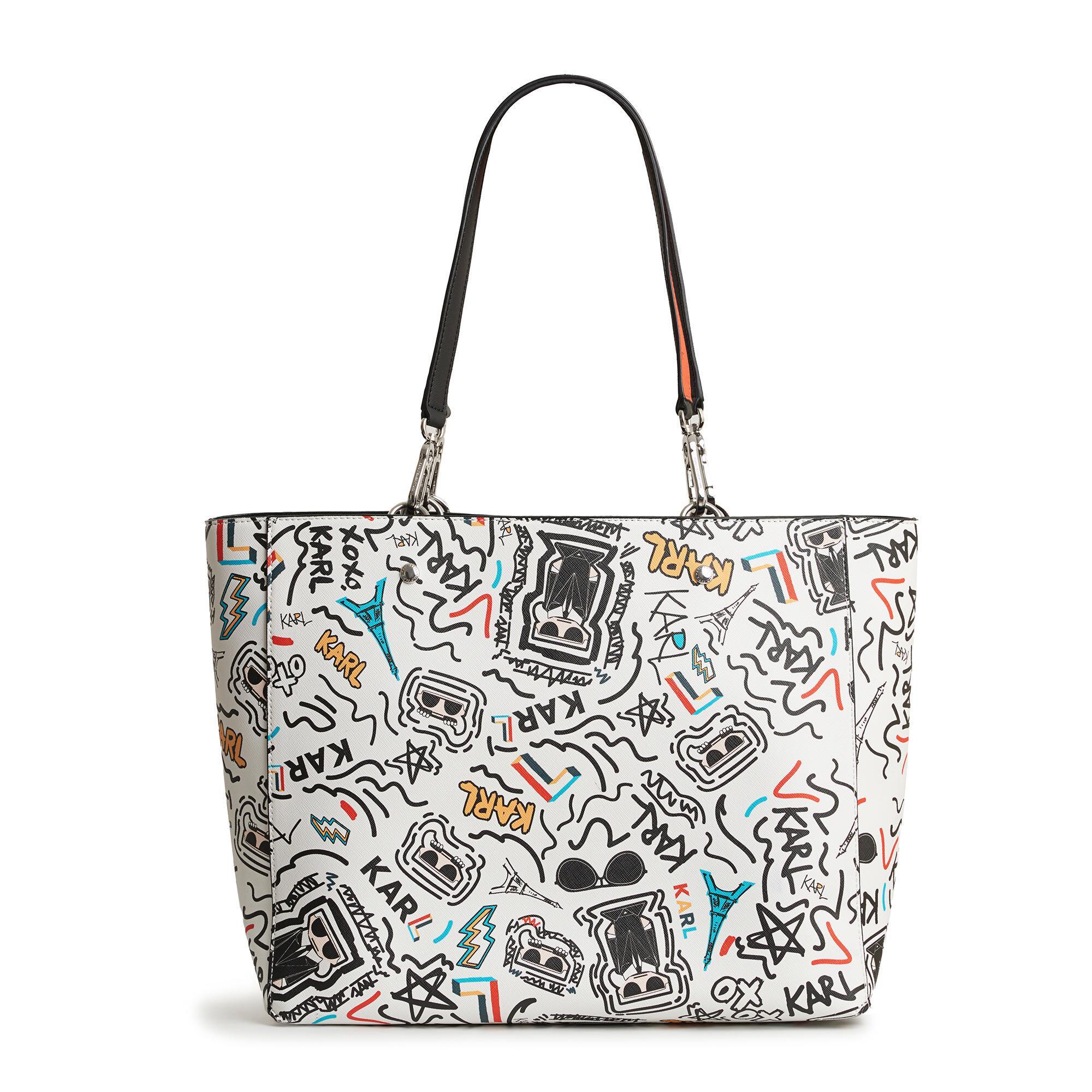 Karl Lagerfeld Adele Allover Karl Tote in White | Lyst