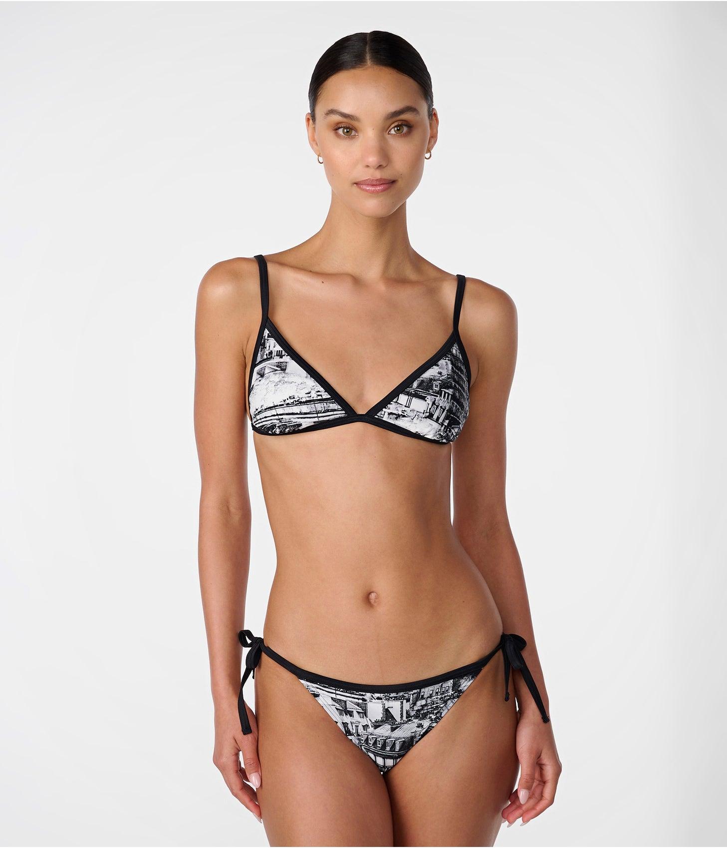 Karl Lagerfeld | Women's Brigitte Triangle Bikini Top | Black/soft White |  Polyester/spandex | Size Xs | Lyst