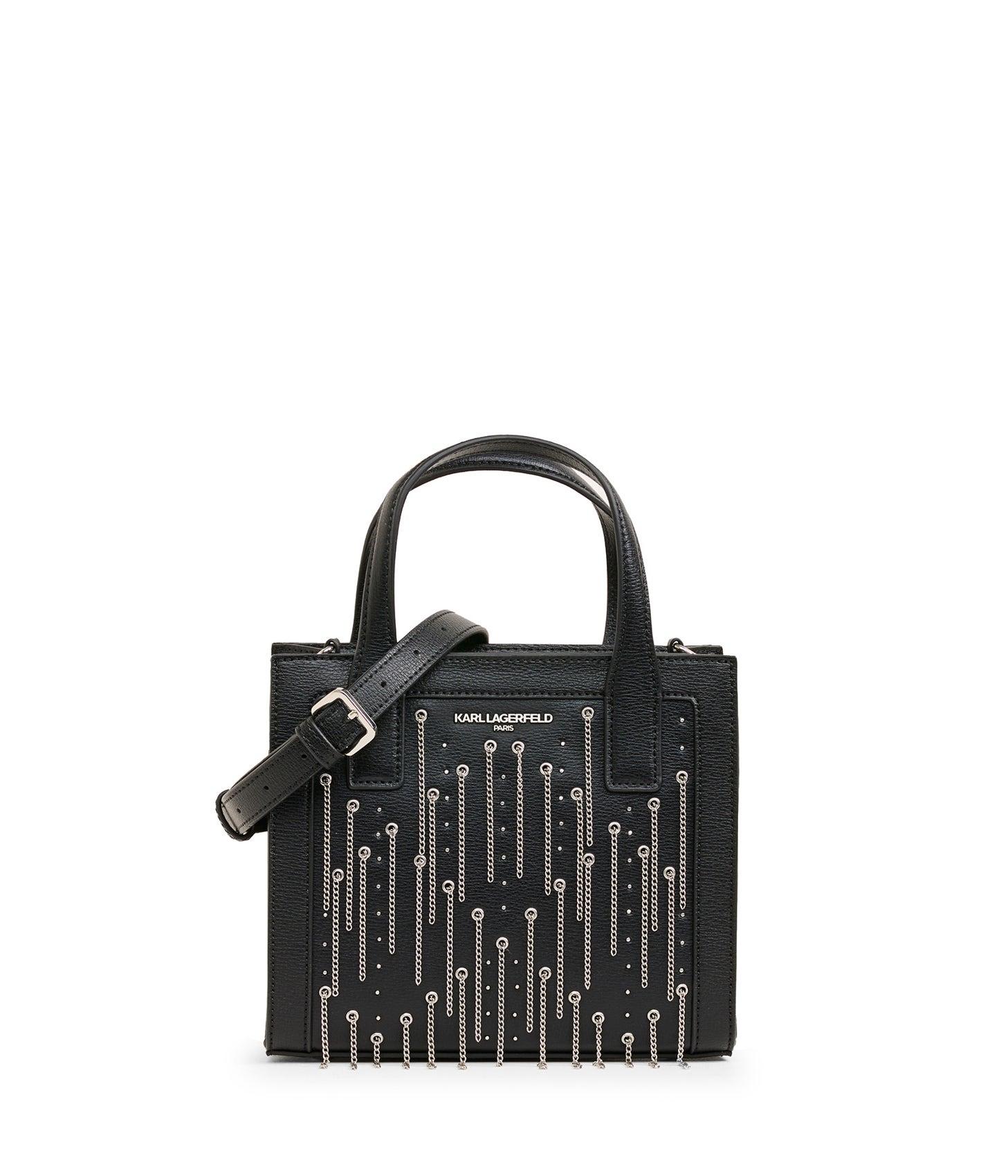 Karl Lagerfeld | Women's Nouveau Grommet Chain Small Tote Bag |  Black/silver | Lyst