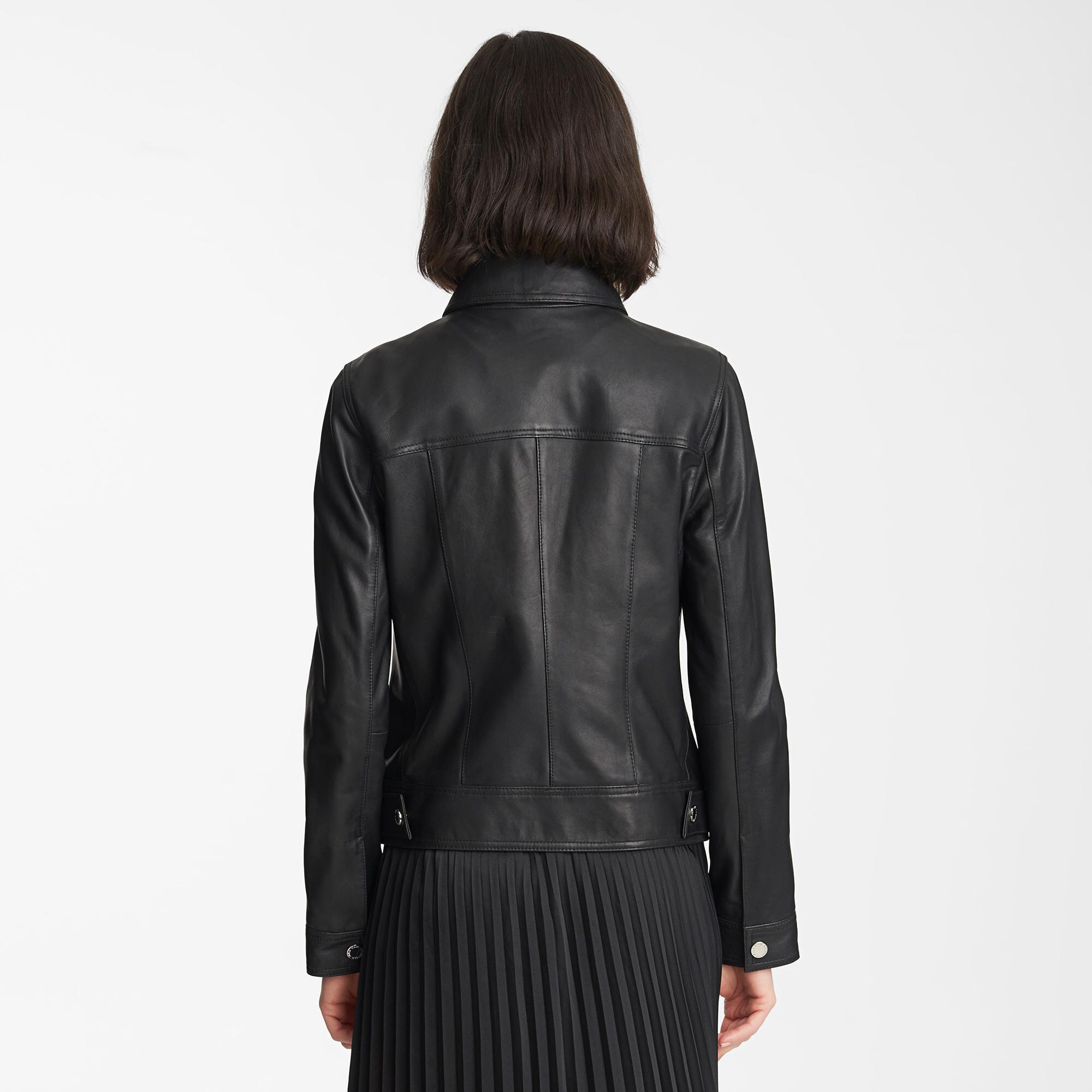 Leather Jacket With Elongated Zippers