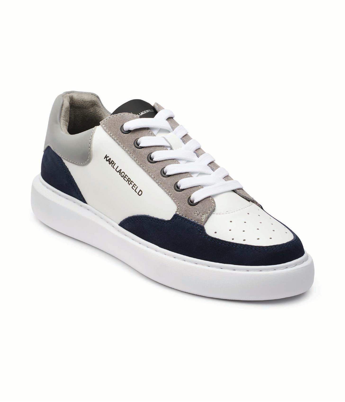 Karl Lagerfeld Suede Leather With Perforated Toe Sneaker in White for Men |  Lyst