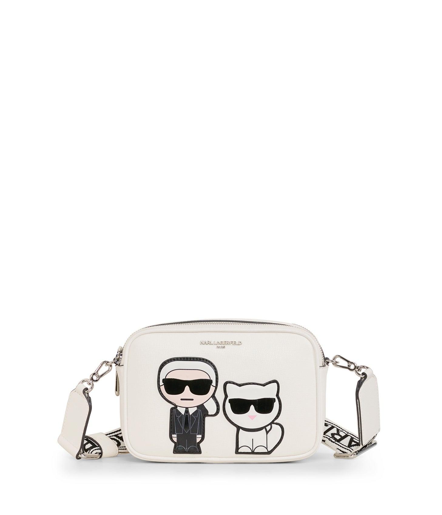 Karl Lagerfeld Women s Maybelle Round Head Duo Camera Crossbody Bag Winter White Lyst