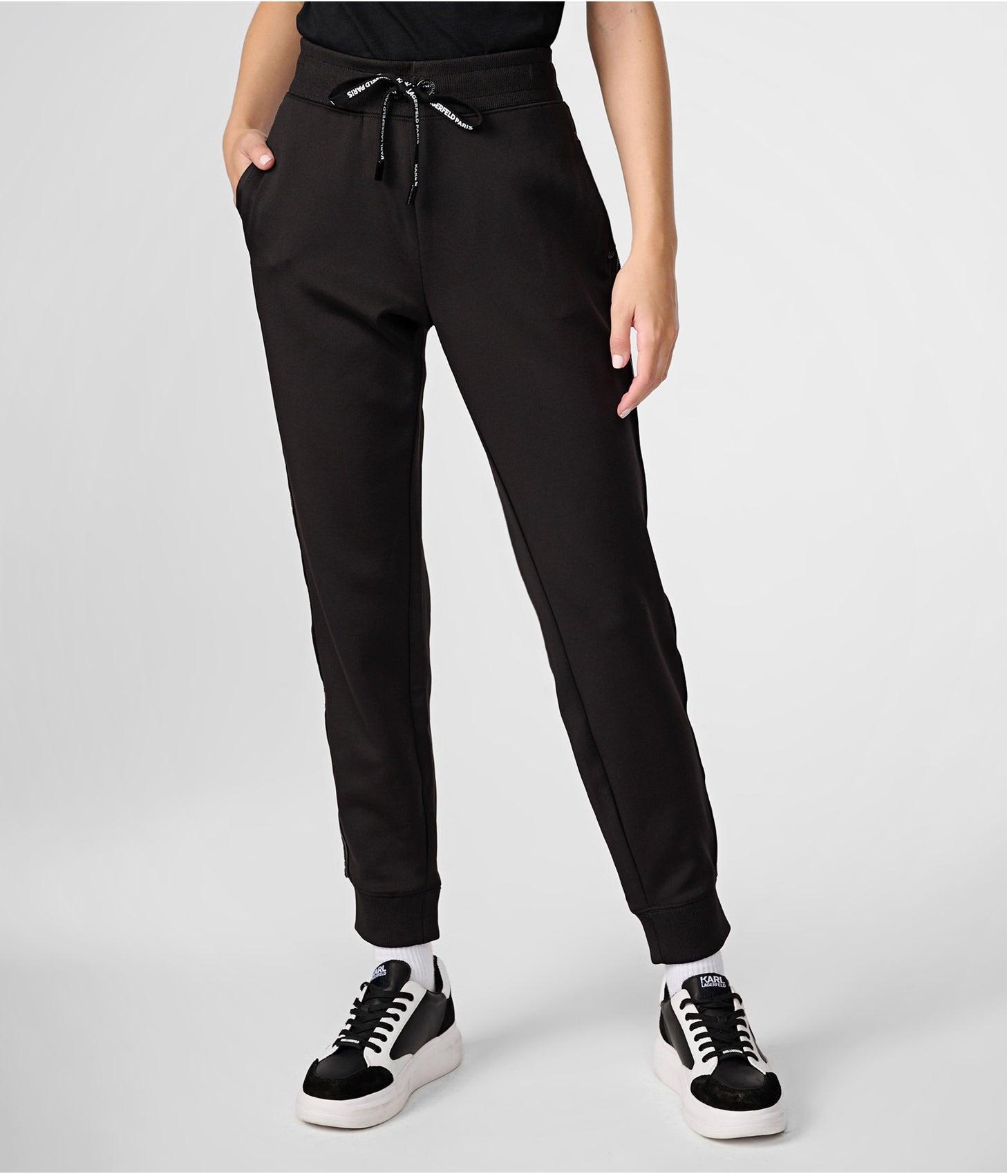 Karl Lagerfeld | Women's Scuba Logo Tape Jogger | Black | Polyester ...