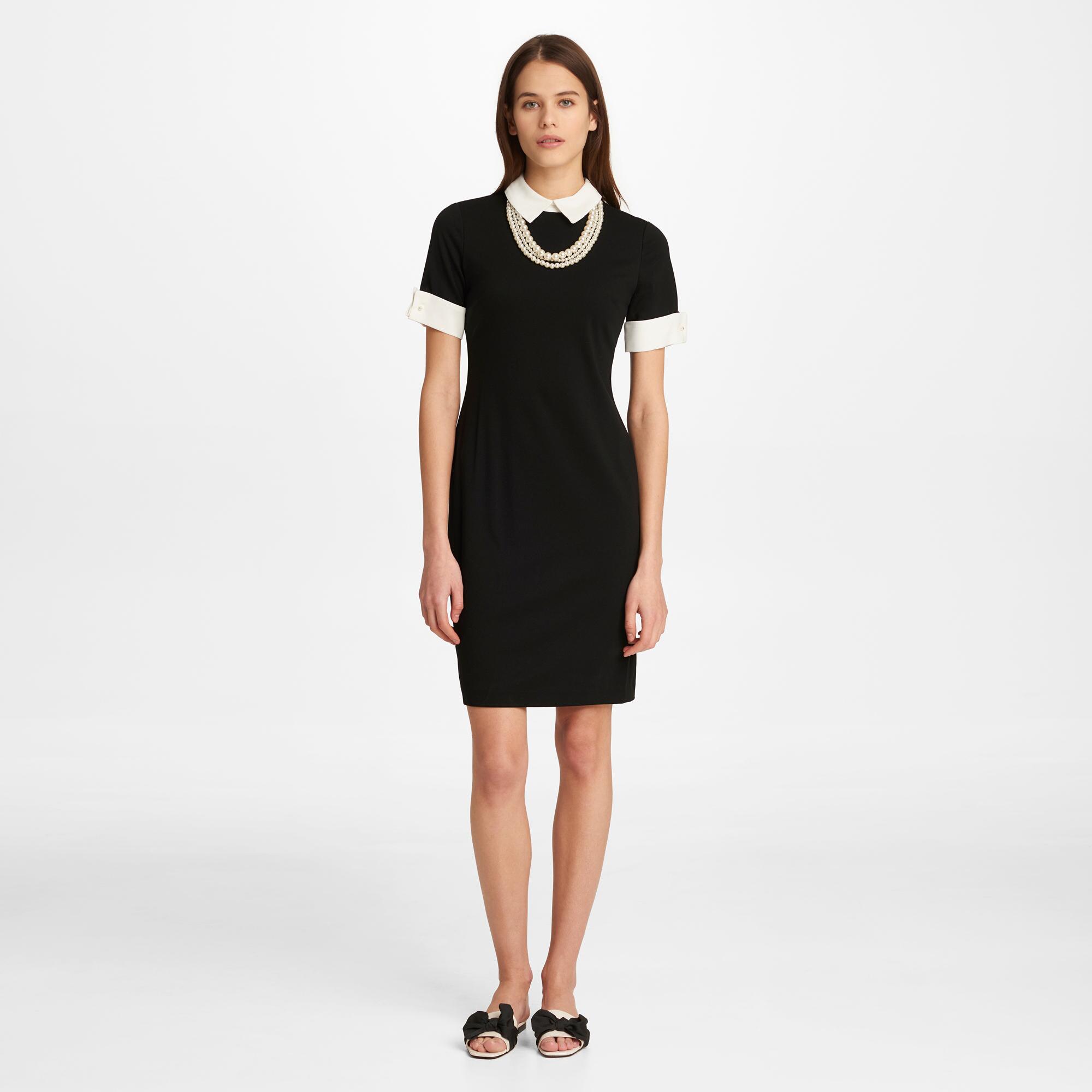 Karl Lagerfeld Synthetic Shift Dress With Pearl Necklace in Black - Lyst