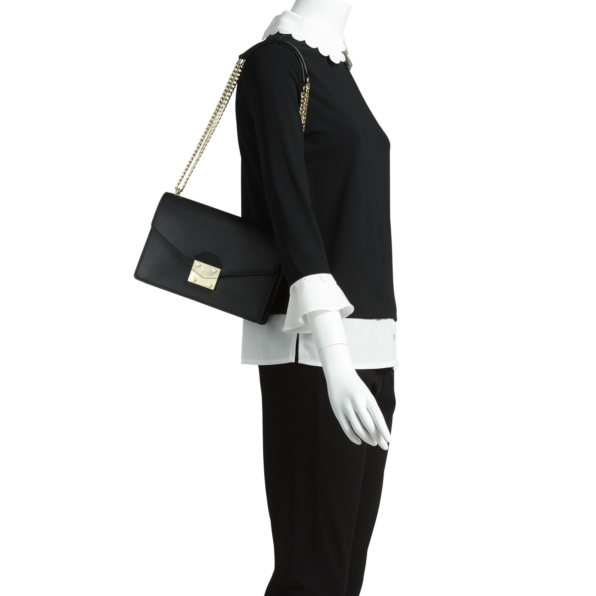 Karl Lagerfeld Corinne Flap Shoulder Bag in Black