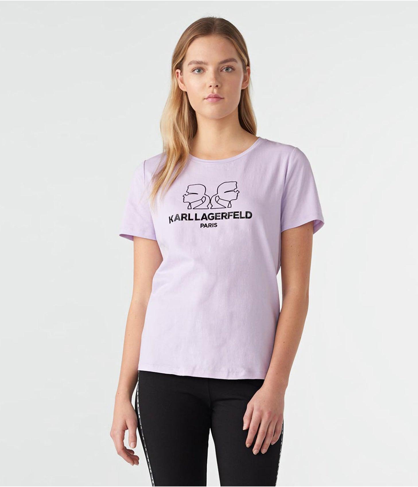 hiërarchie spreker Vergelijkbaar Karl Lagerfeld | Women's Double Karl Head T-shirt | Pastel Lilac Purple |  Size 2xs | Lyst