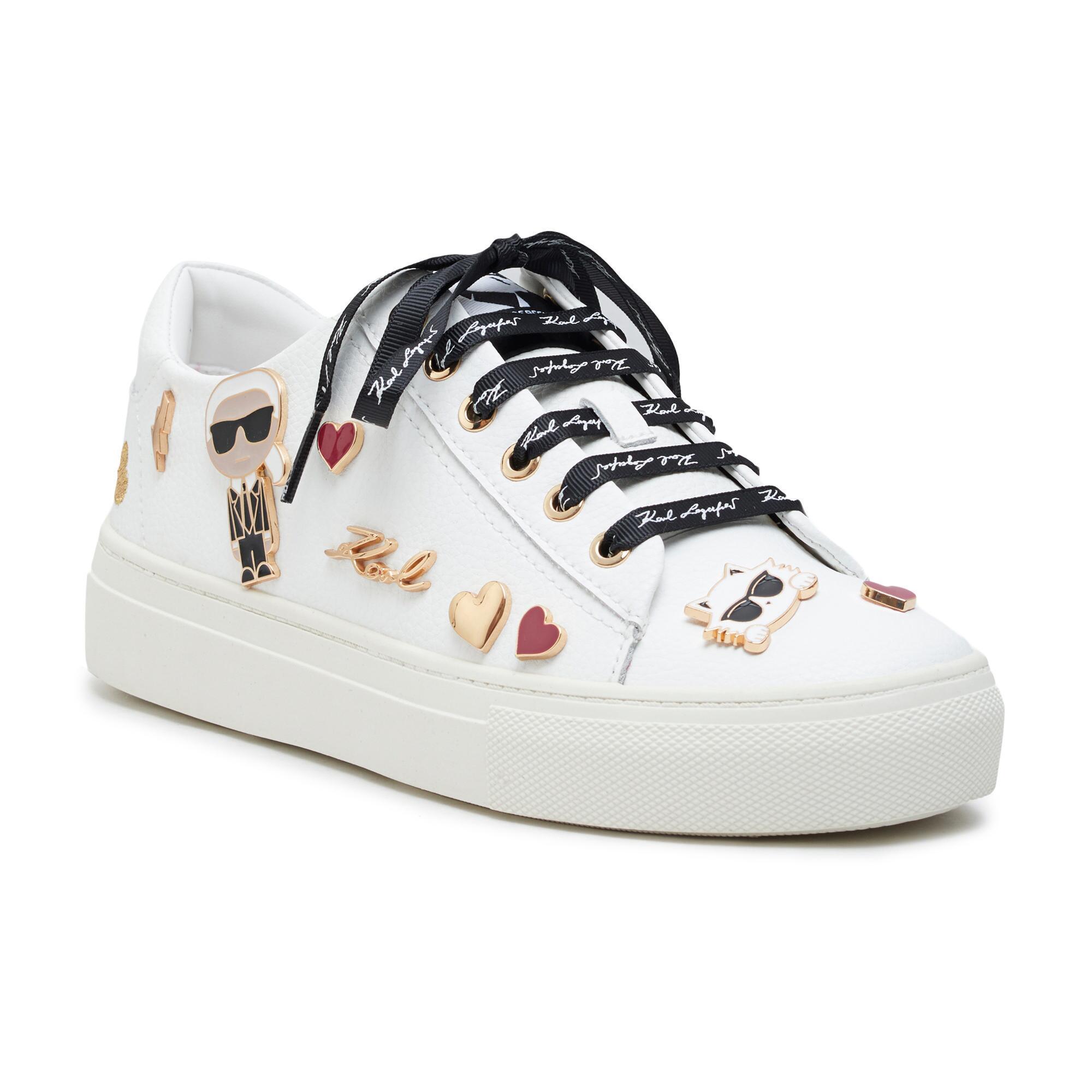 Karl Lagerfeld Cate Pins Lace Up Sneaker in White | Lyst