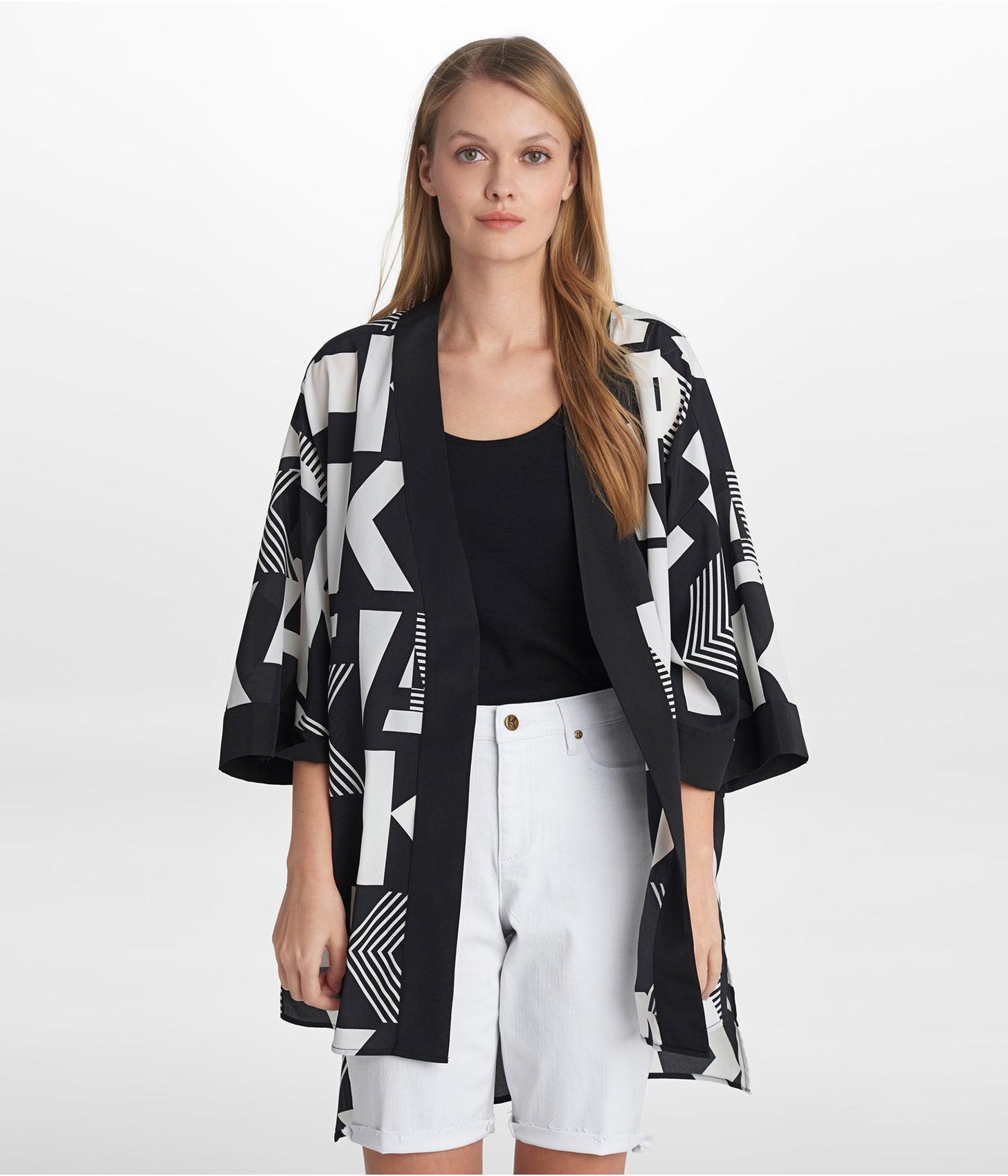 Karl Lagerfeld | Graphic Kimono Jacket | Black/white | Size Small | Lyst