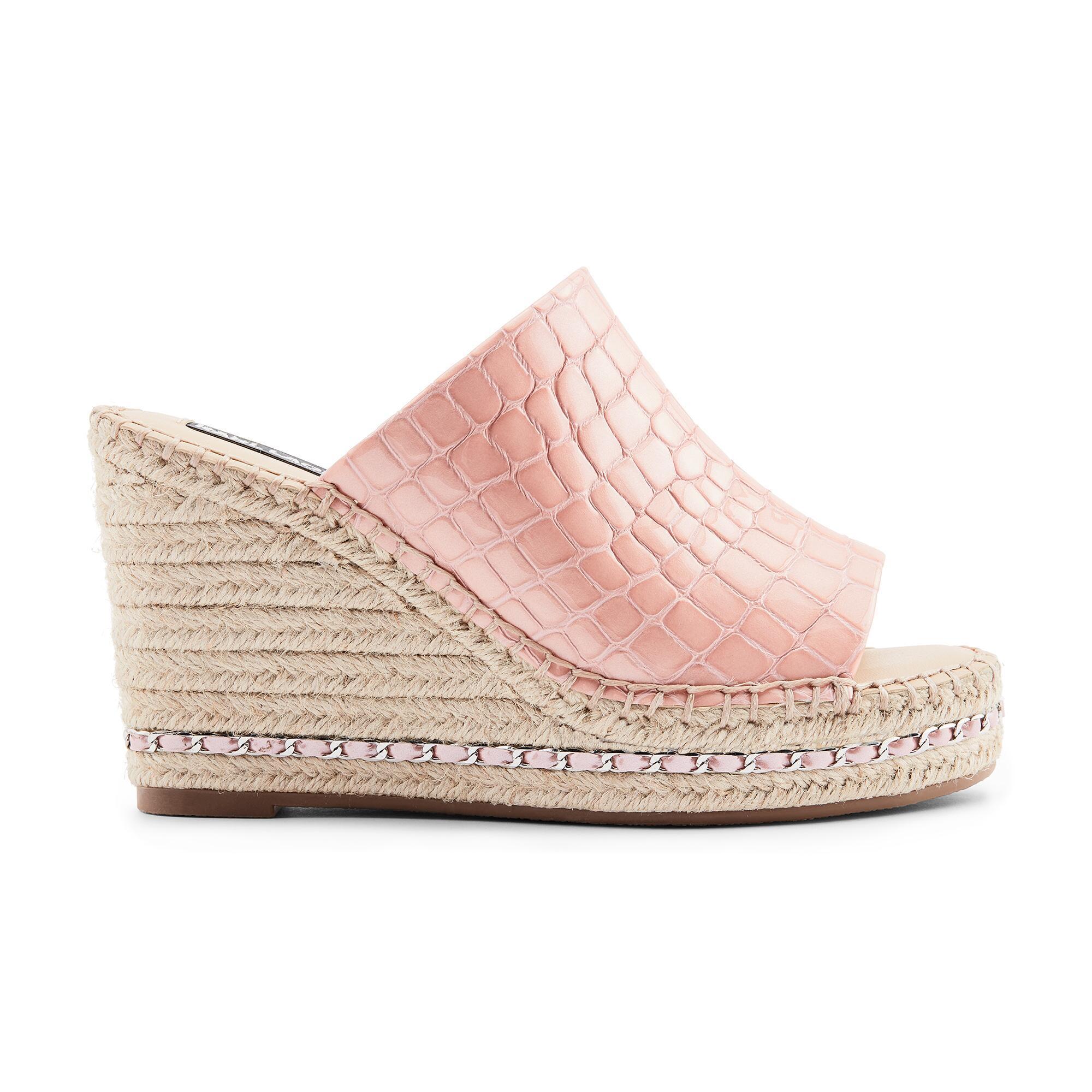 karl lagerfeld paris carin leather espadrille wedge sandals