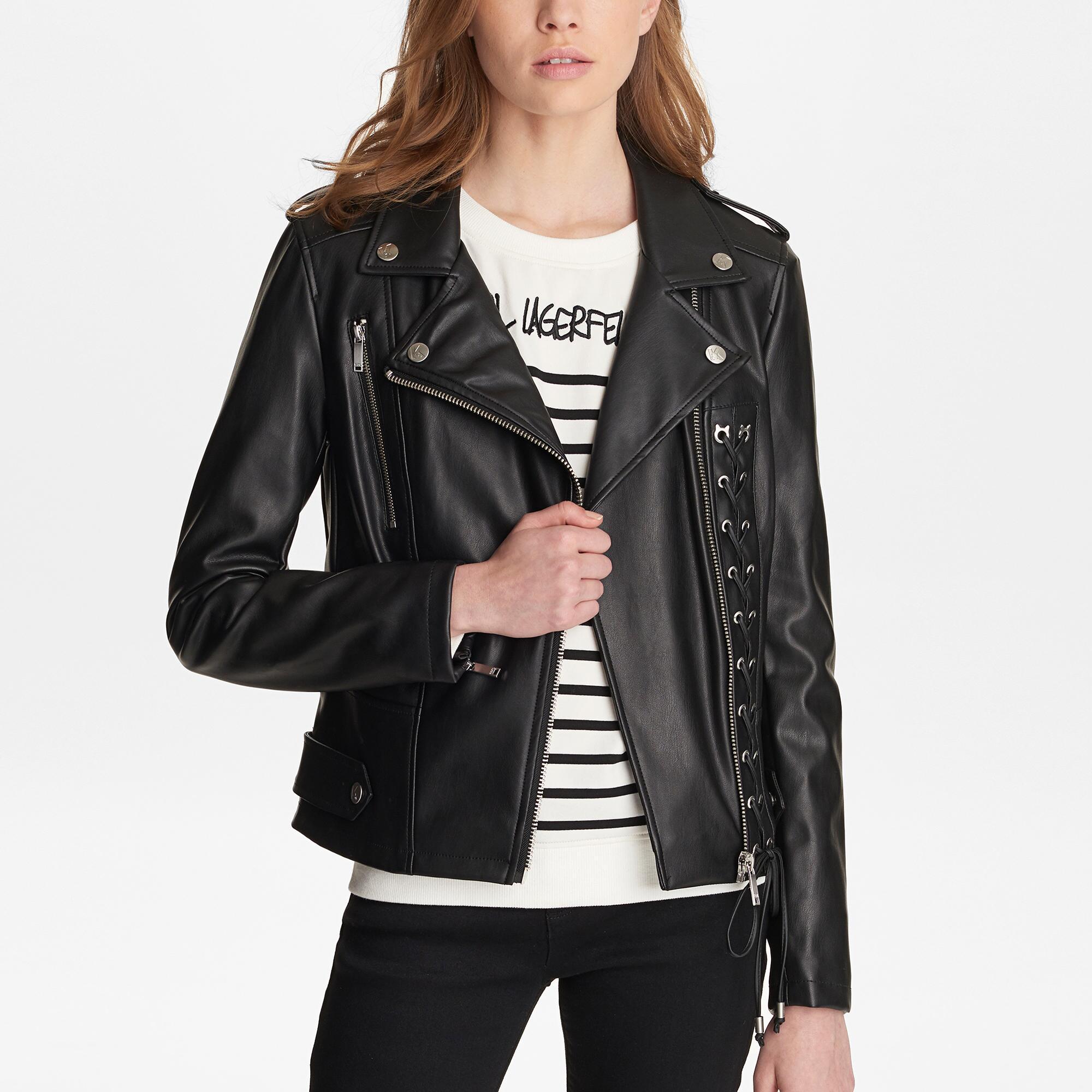 Faux leather lace up jacket Clearance