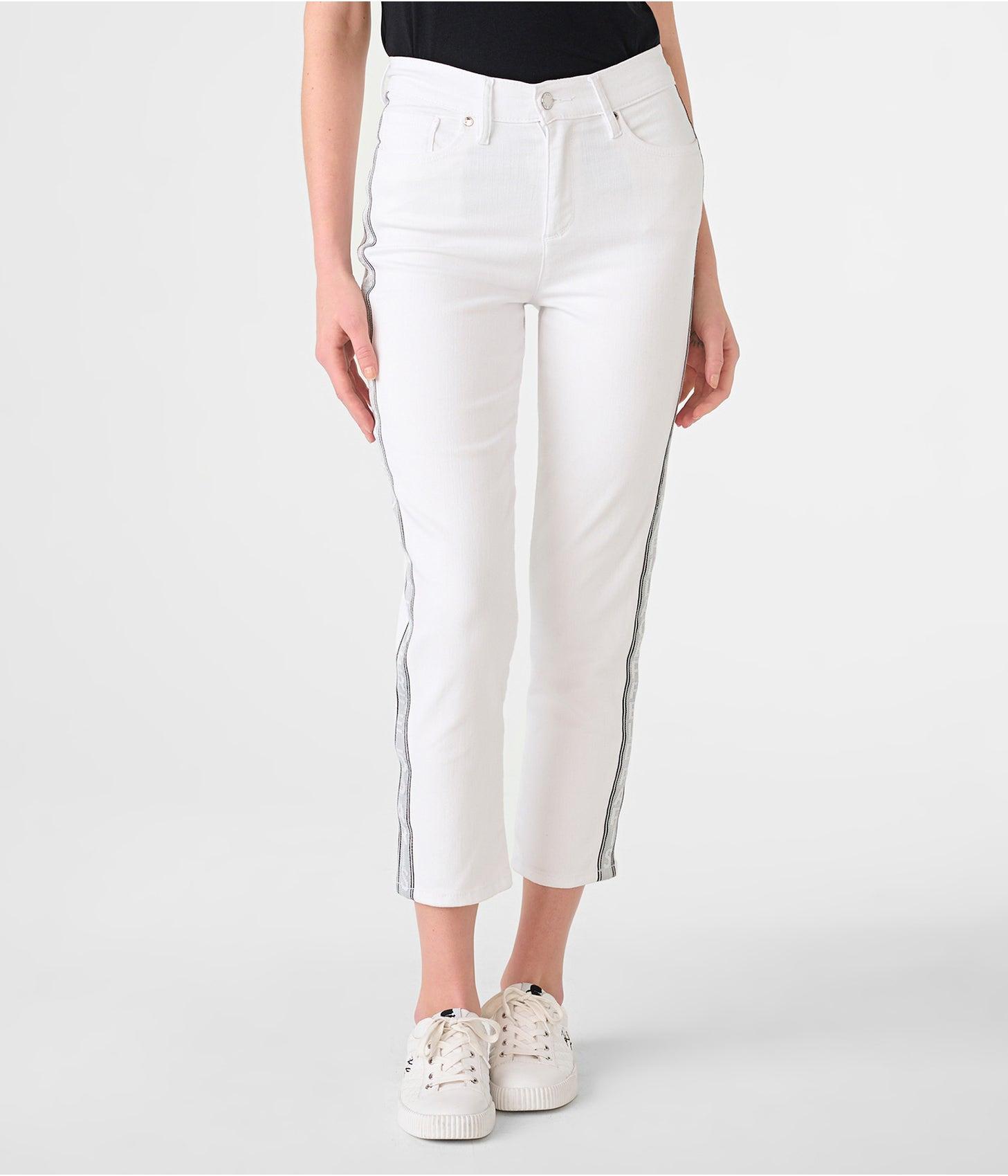 White Logo Tape Denim Jeans 