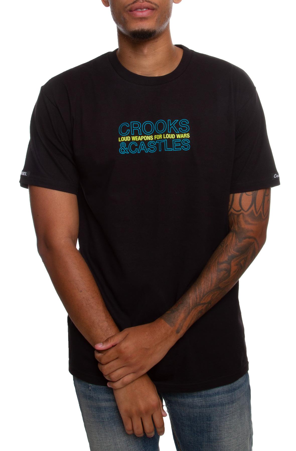 Crooks and Castles Cotton Loud Weapons Tee in Black for ...