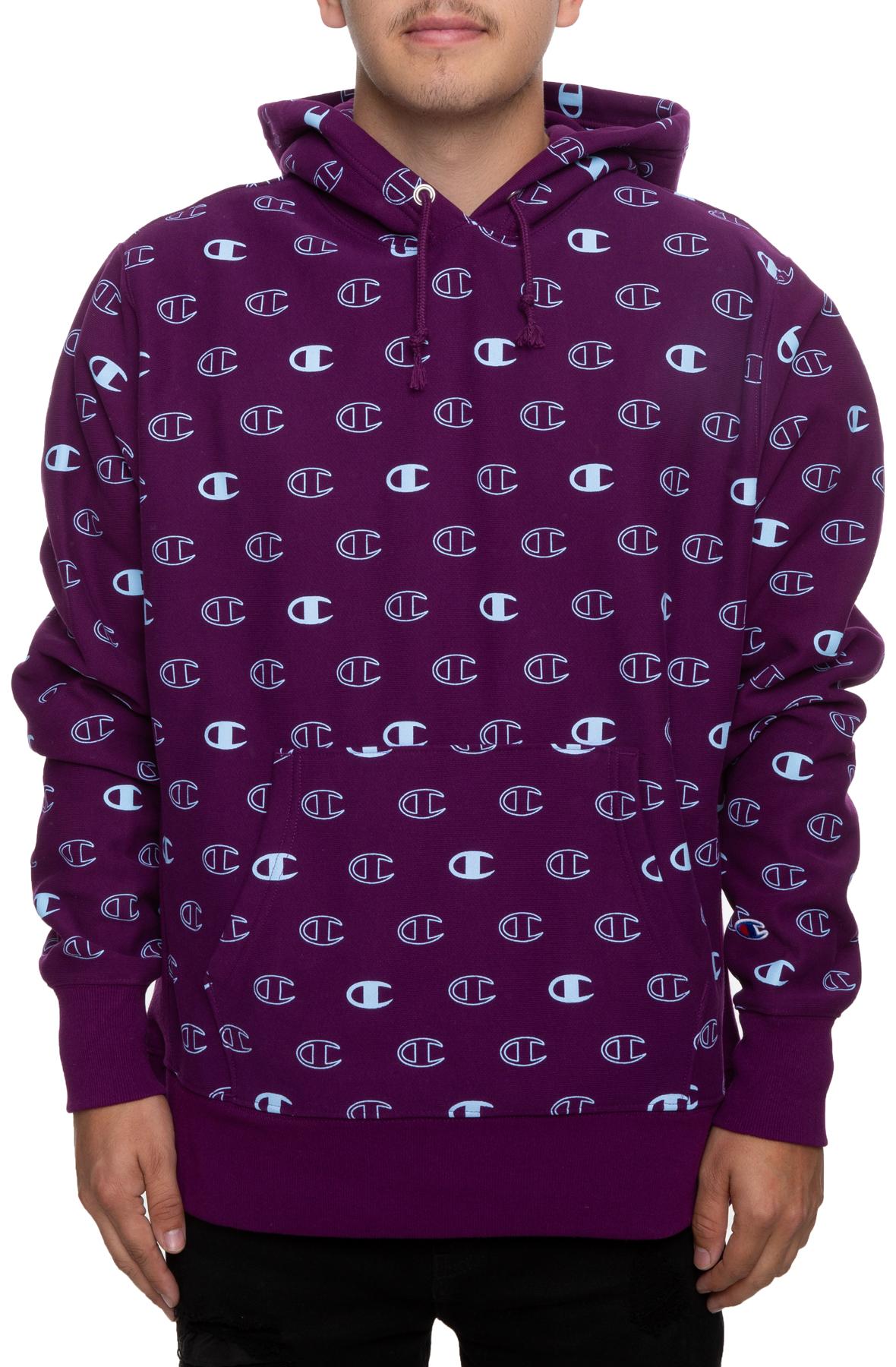 purple hoodie mens champion