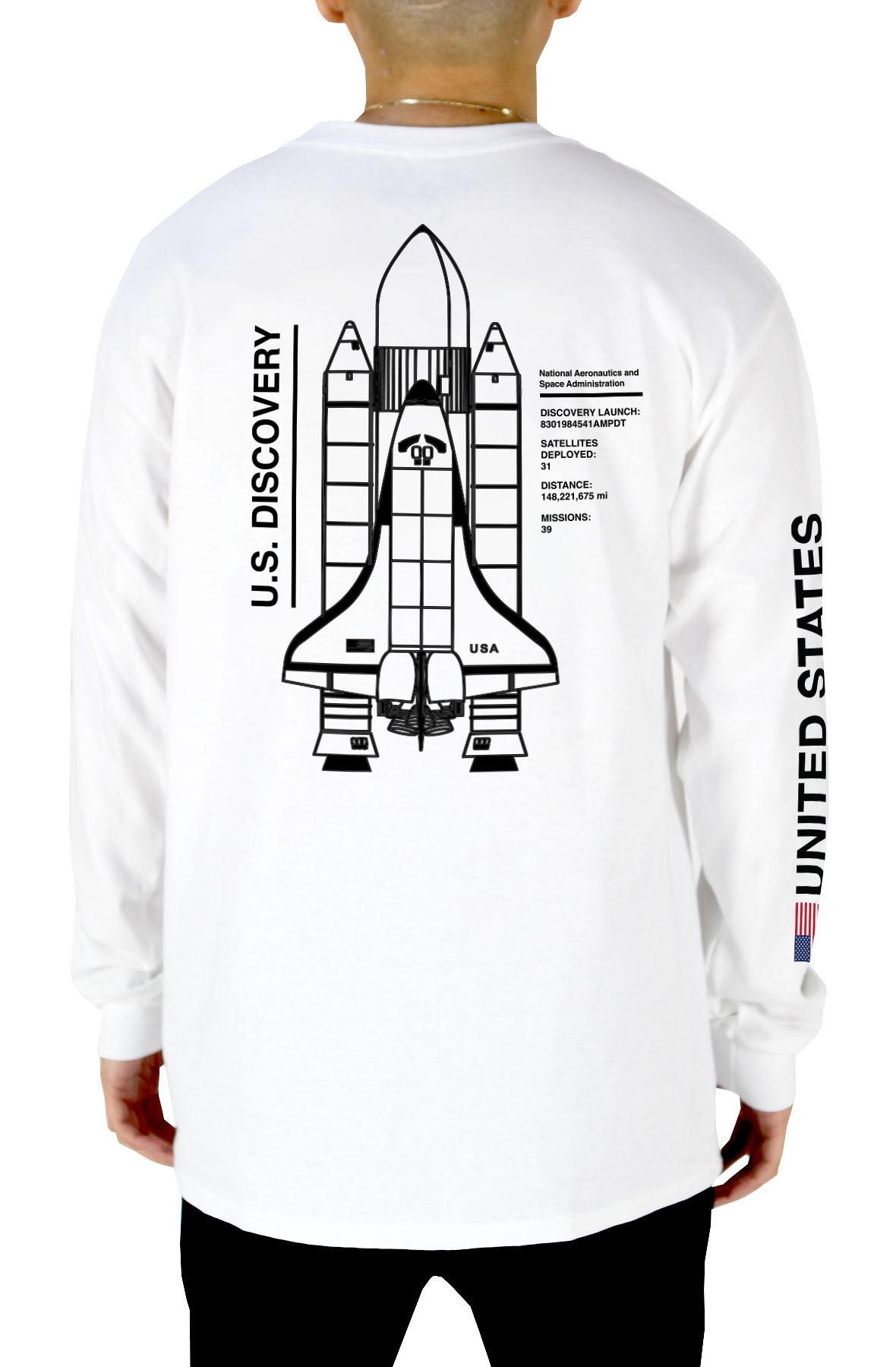 nasa flag discovery spaceship mens hoodie