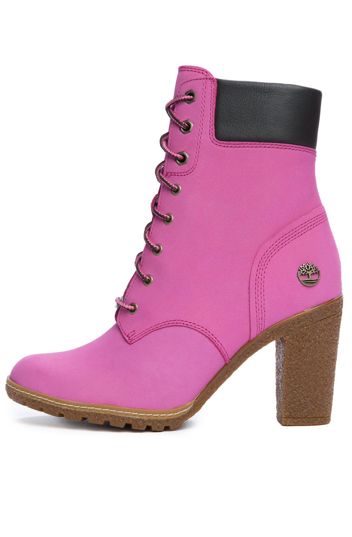 pink timberland high heels