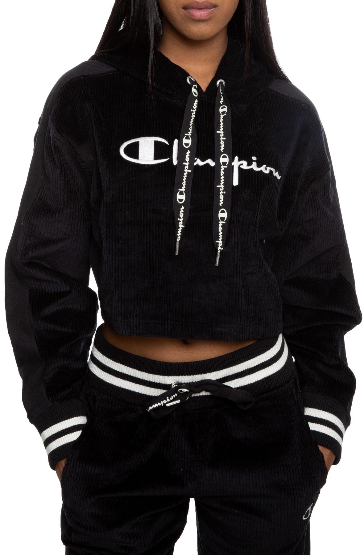 cropped black champion hoodie