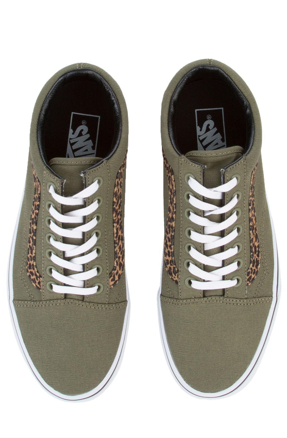 olive green vans with cheetah print