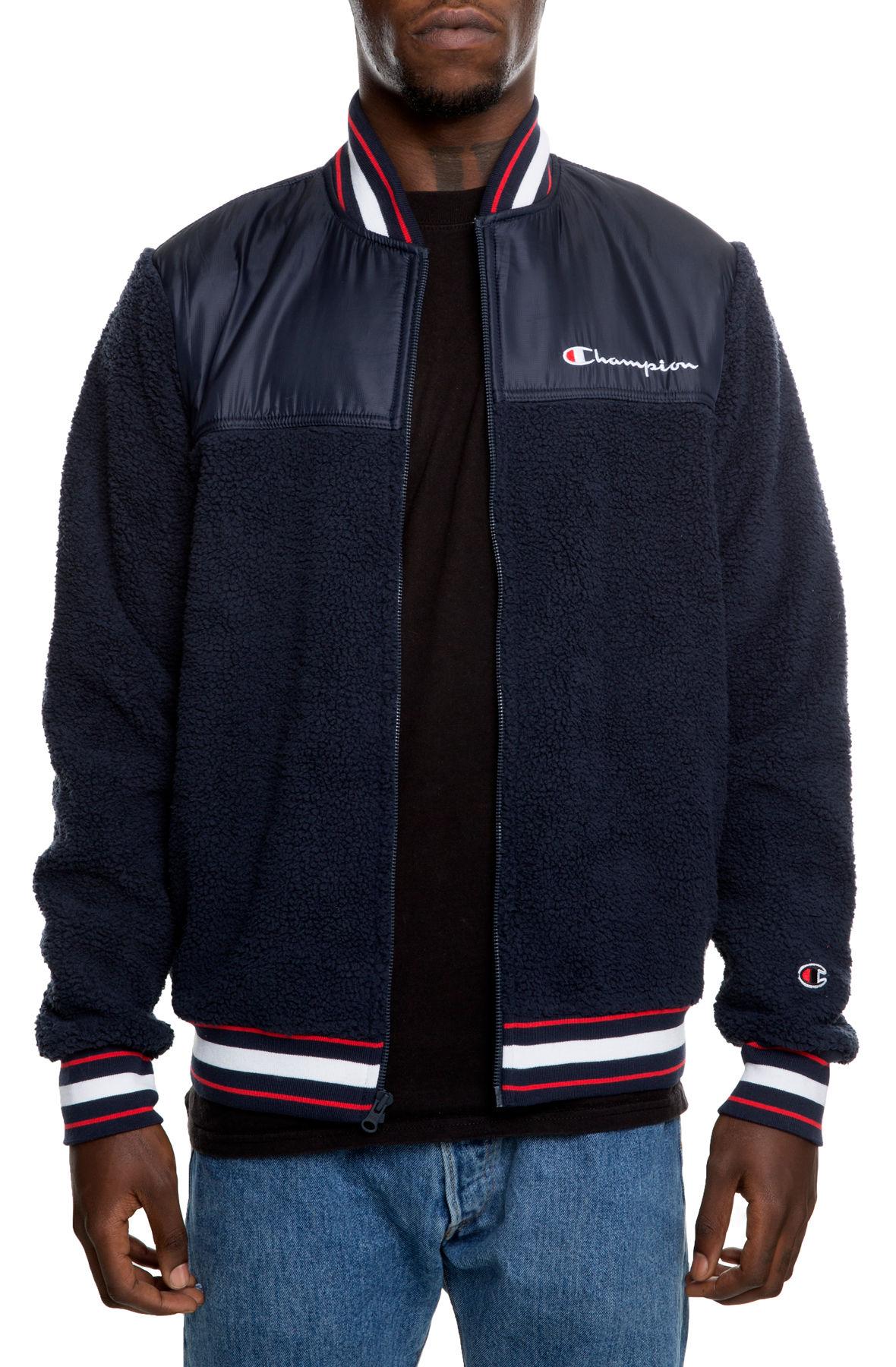champion baseball jacket sherpa