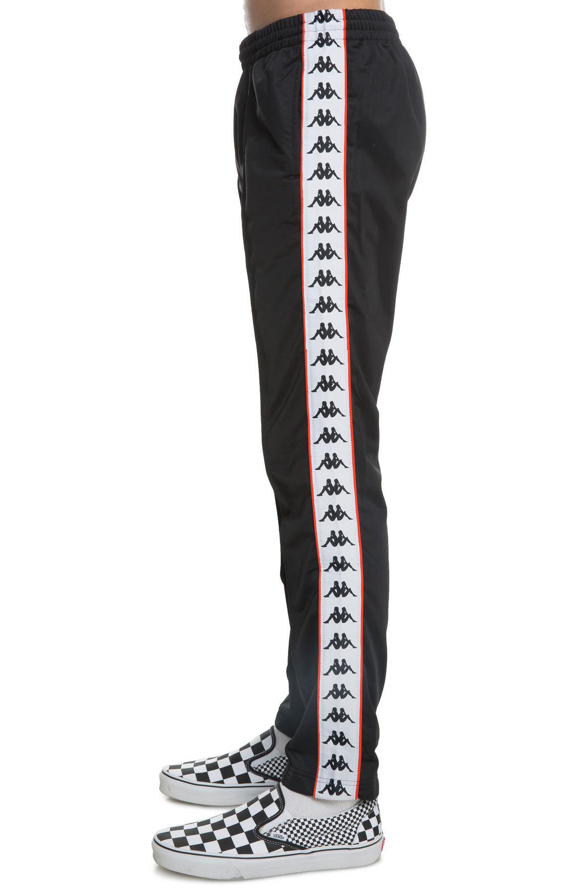 kappa black and red track pants
