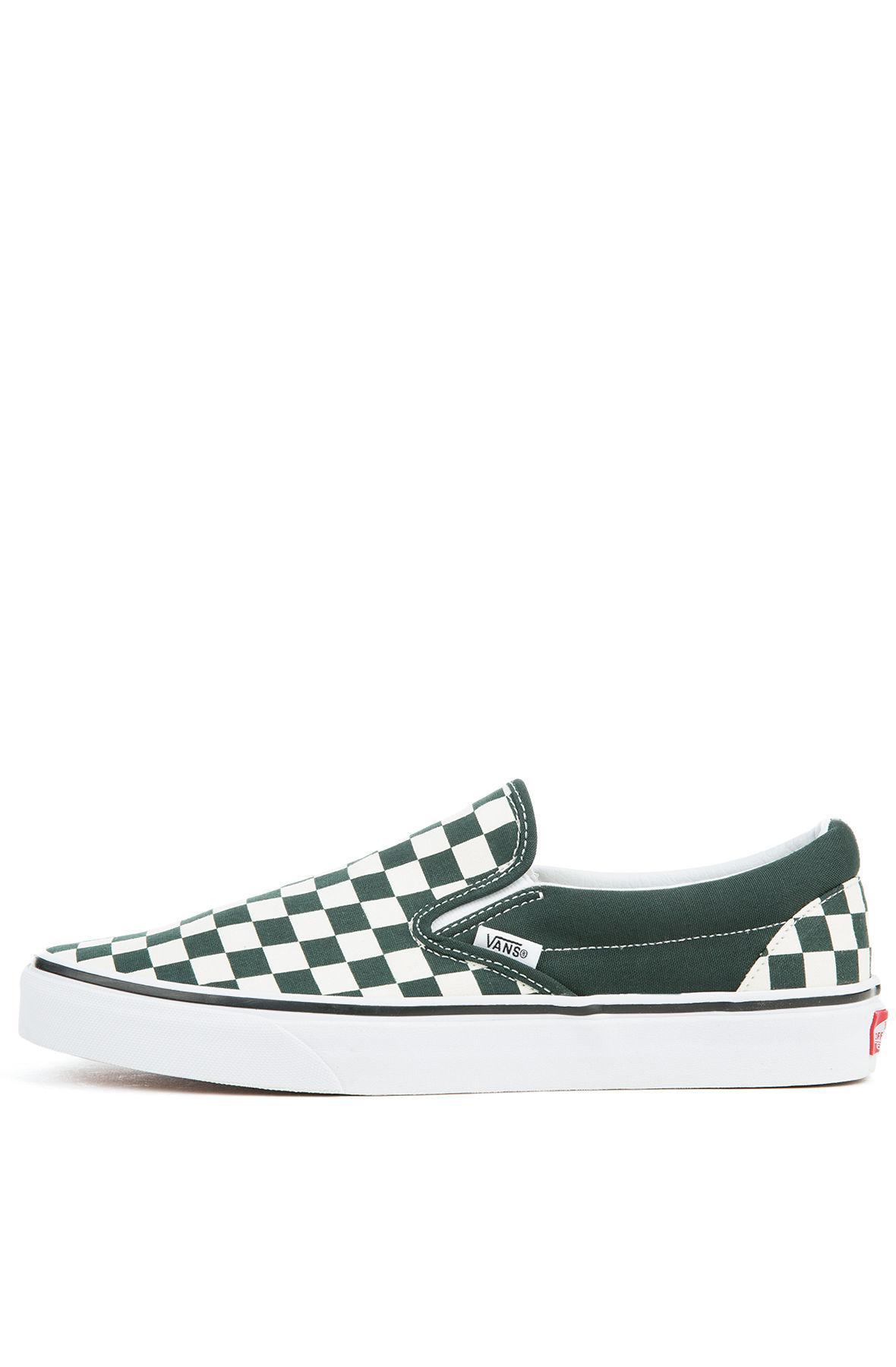 green checkered vans slip ons