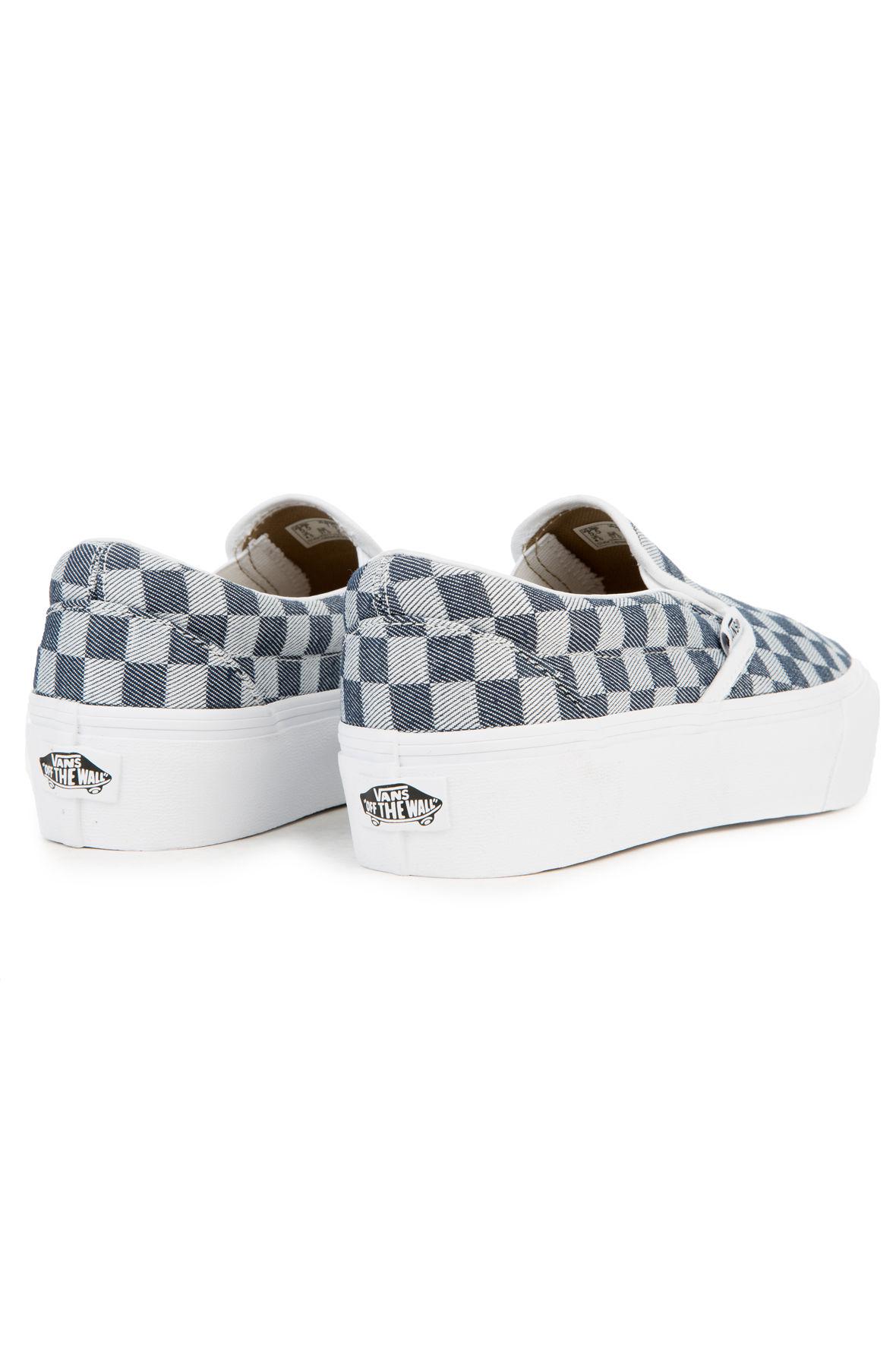 turquoise checkered vans womens