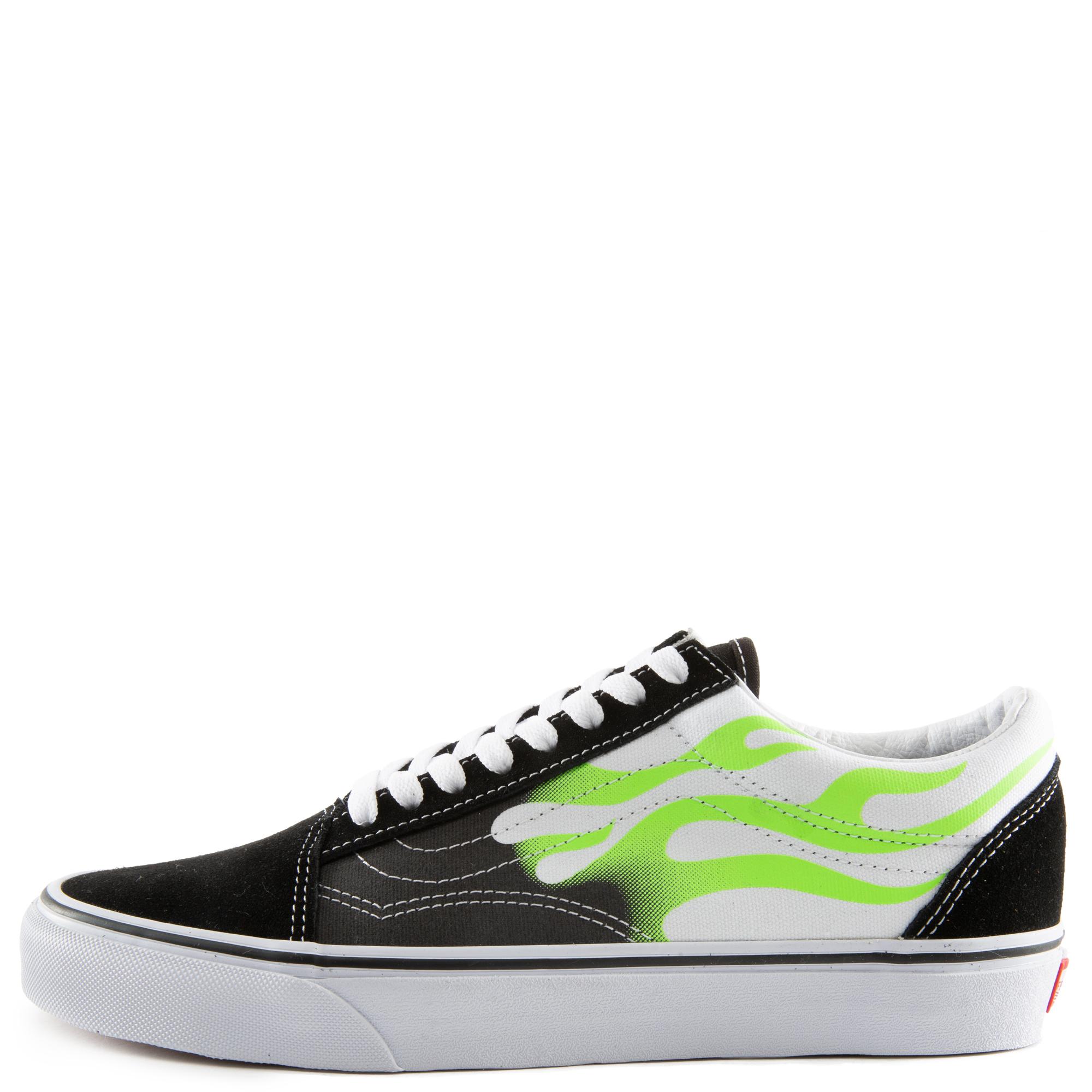 neon flame old skool vans