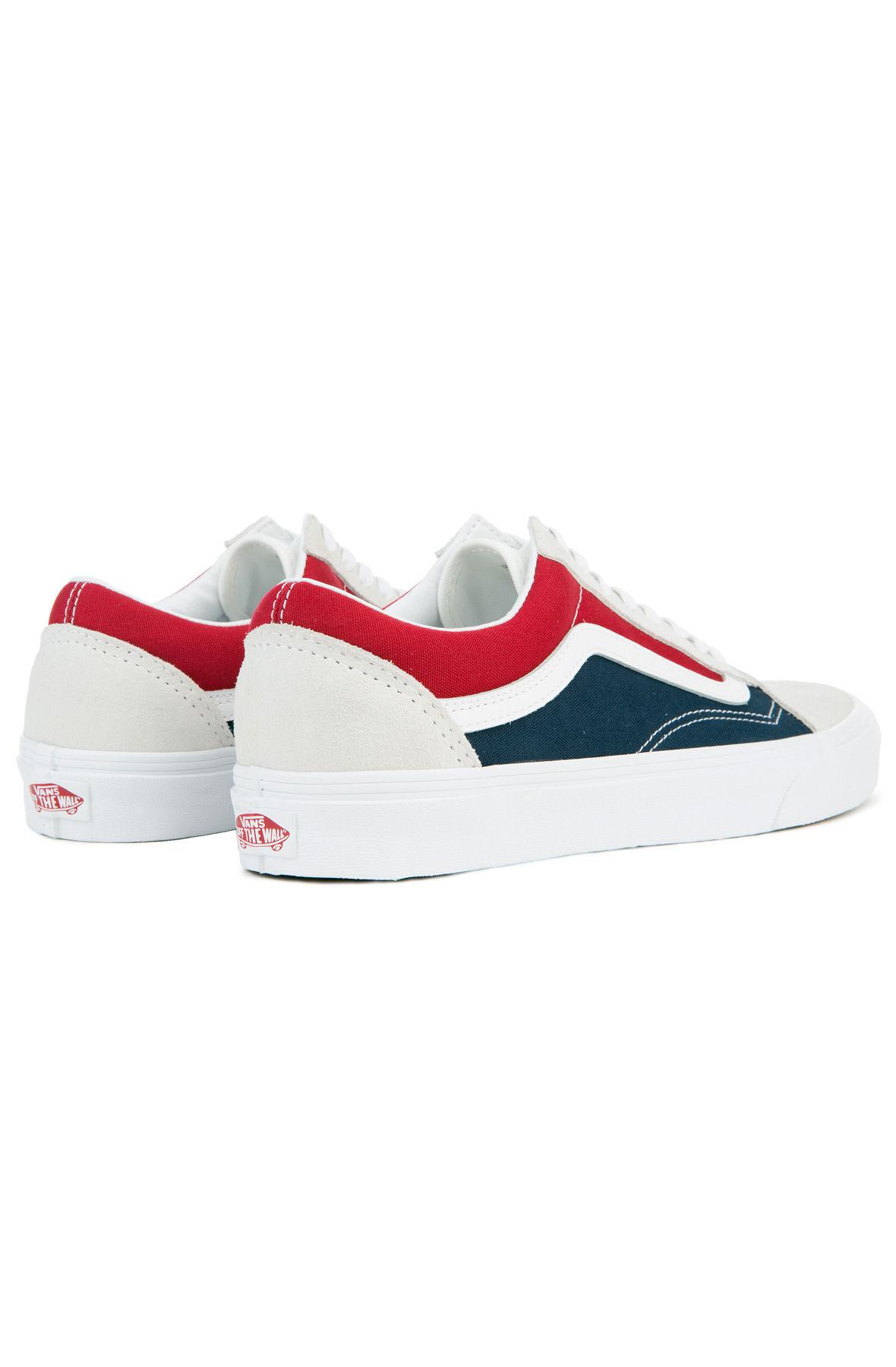 Vans The Men's Old Skool Retro Block In White; Red And Dress Blues for Men  - Lyst