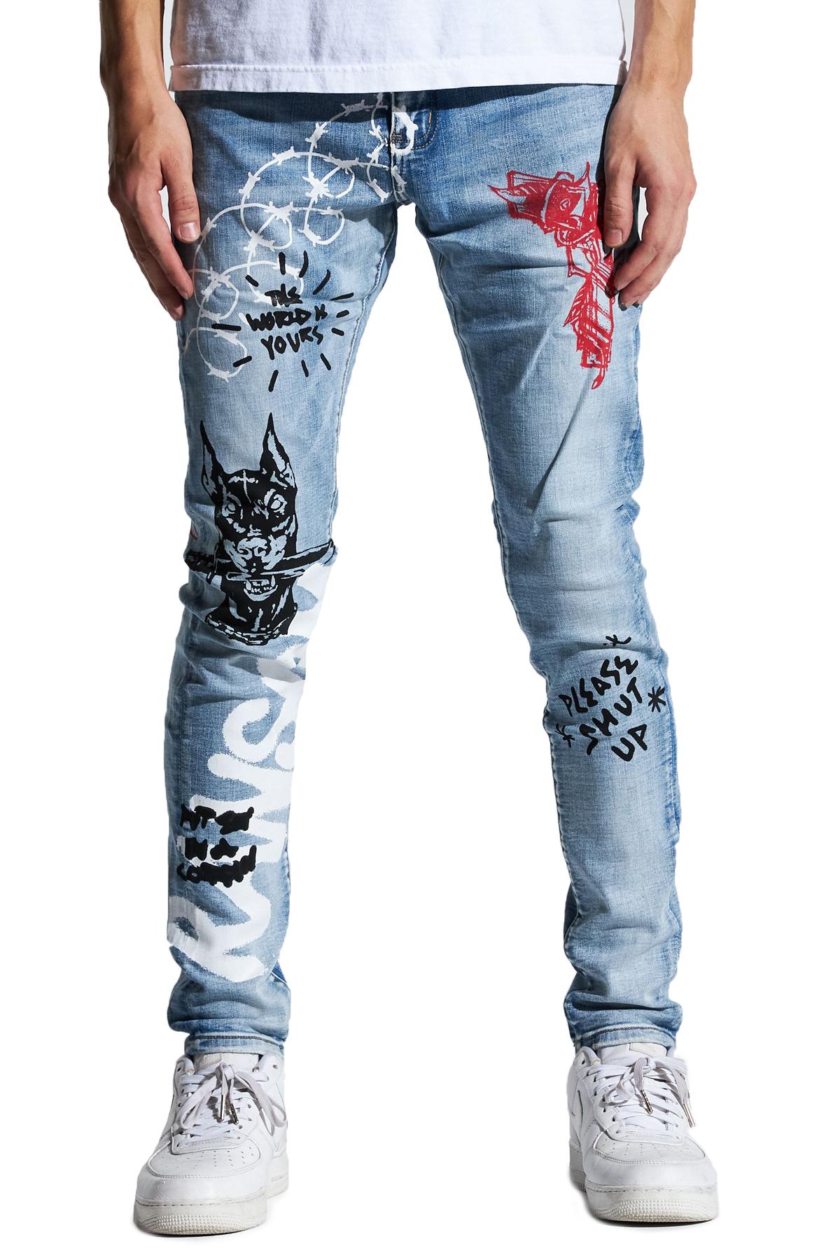 crysp denim joggers