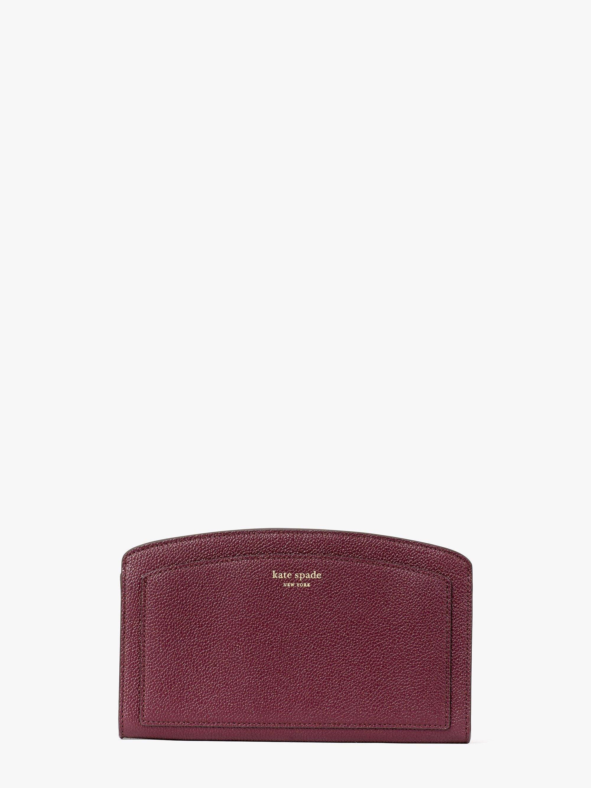 Kate Spade Leather Margaux East West Crossbody in Deep Cherry 