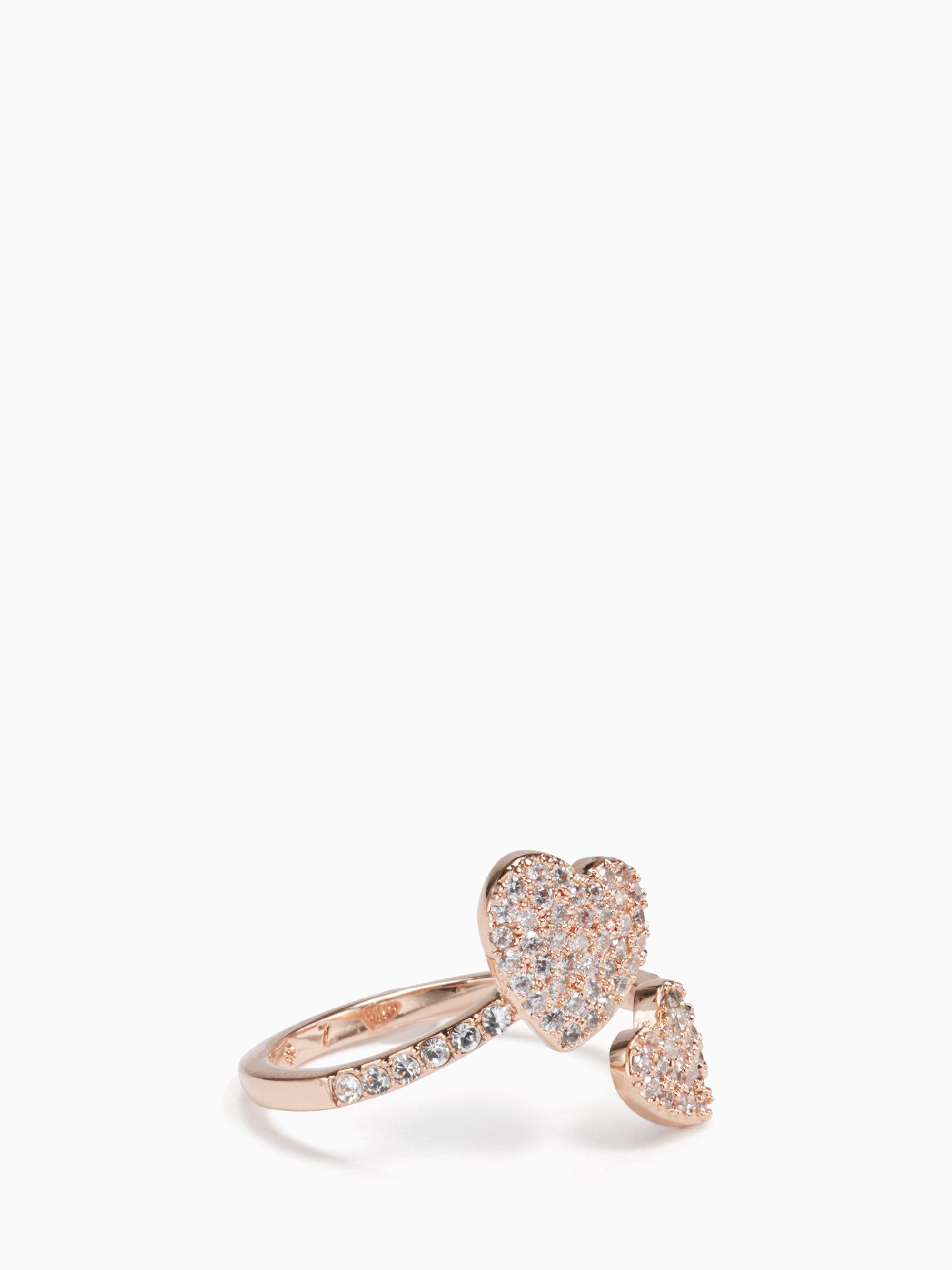 Kate Spade Yours Truly Pave Heart Ring Lyst