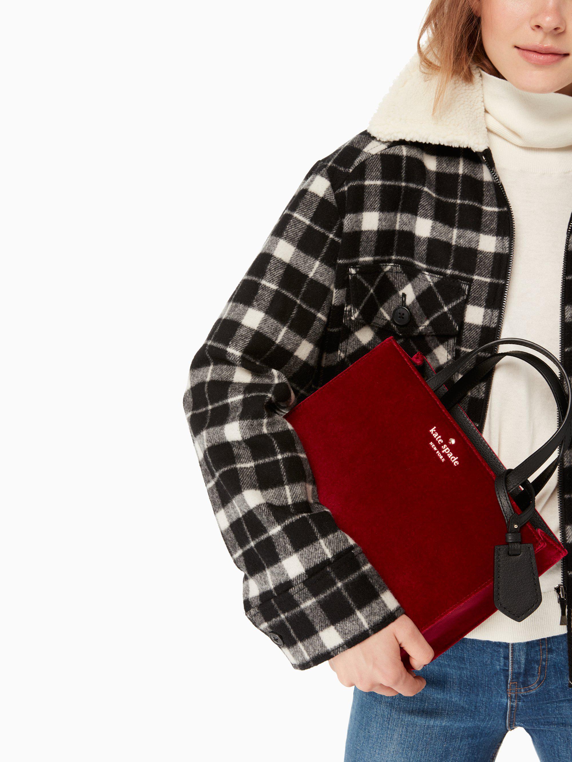 kate spade red velvet bag