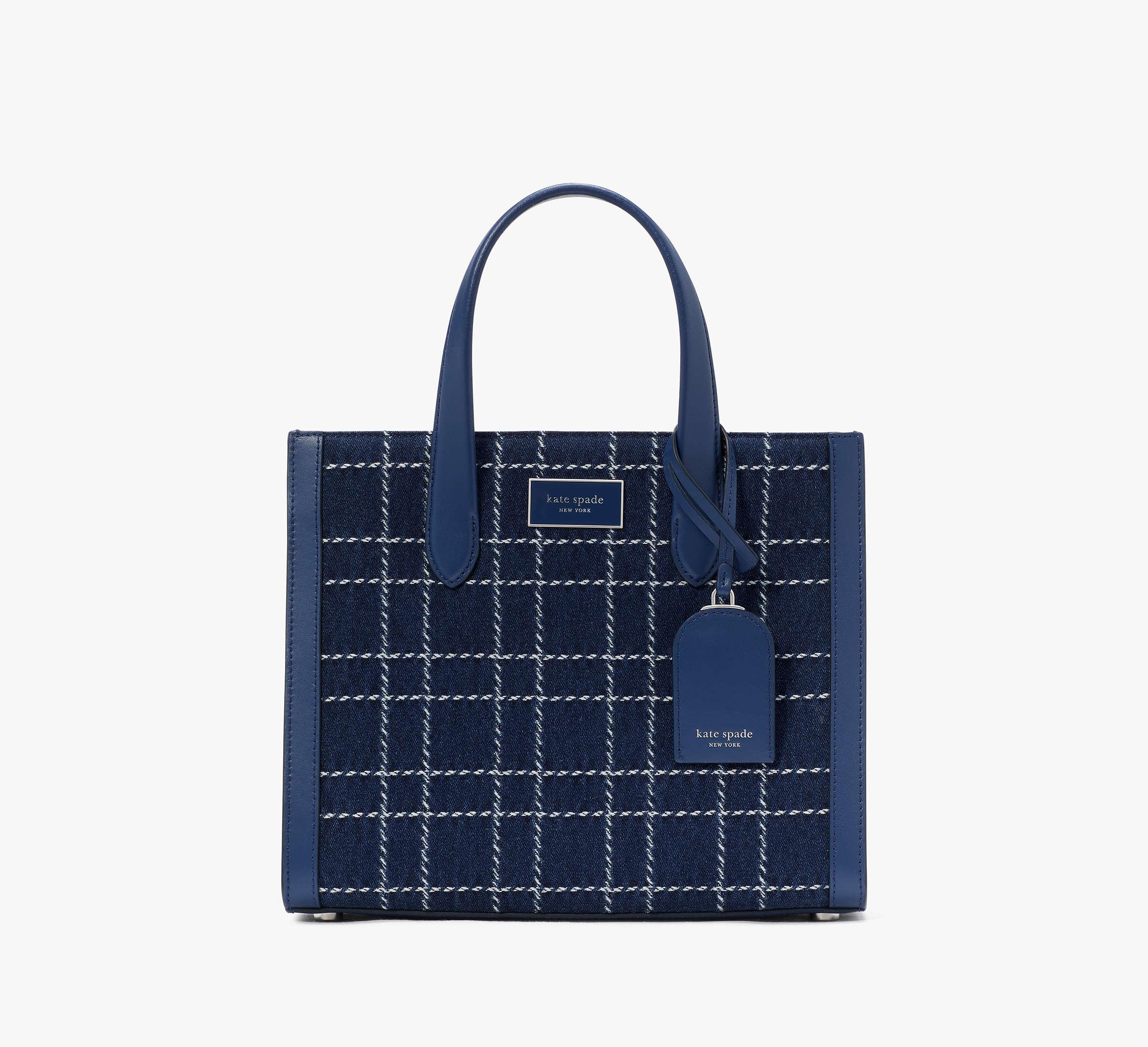 Kate Spade Manhattan Denim Check Small Tote in Blue Lyst UK