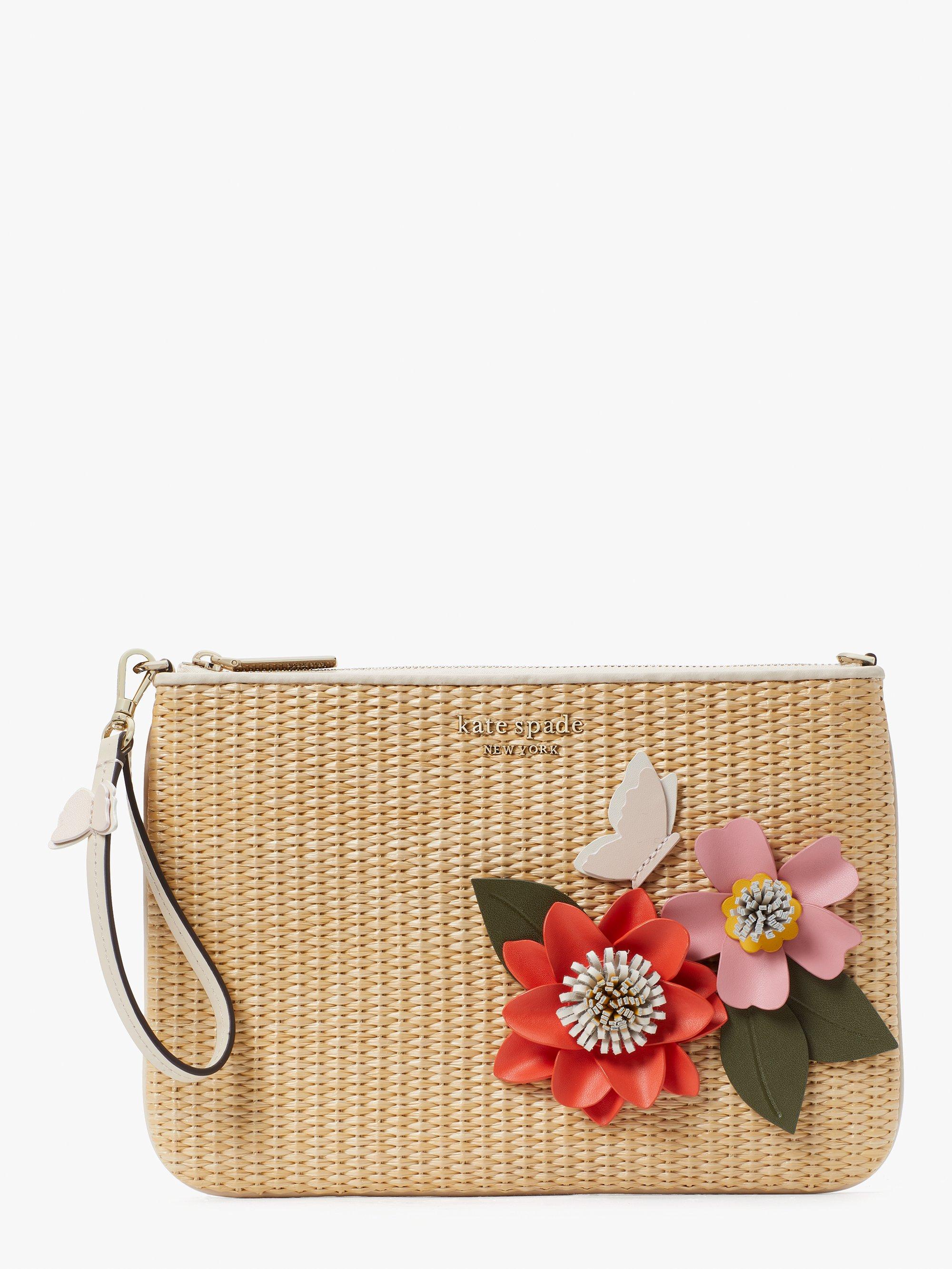kate spade woven clutch