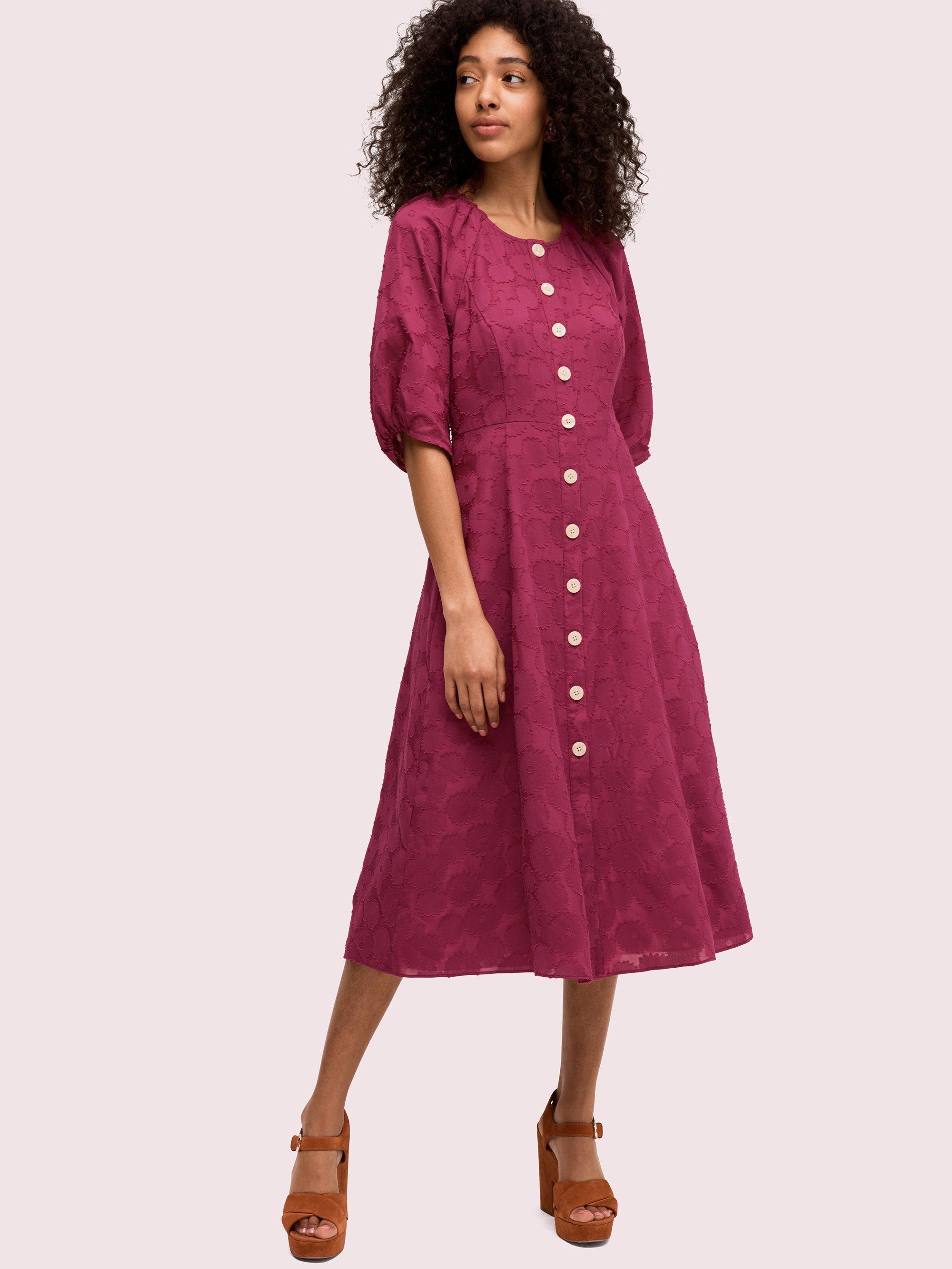 floral jacquard midi dress