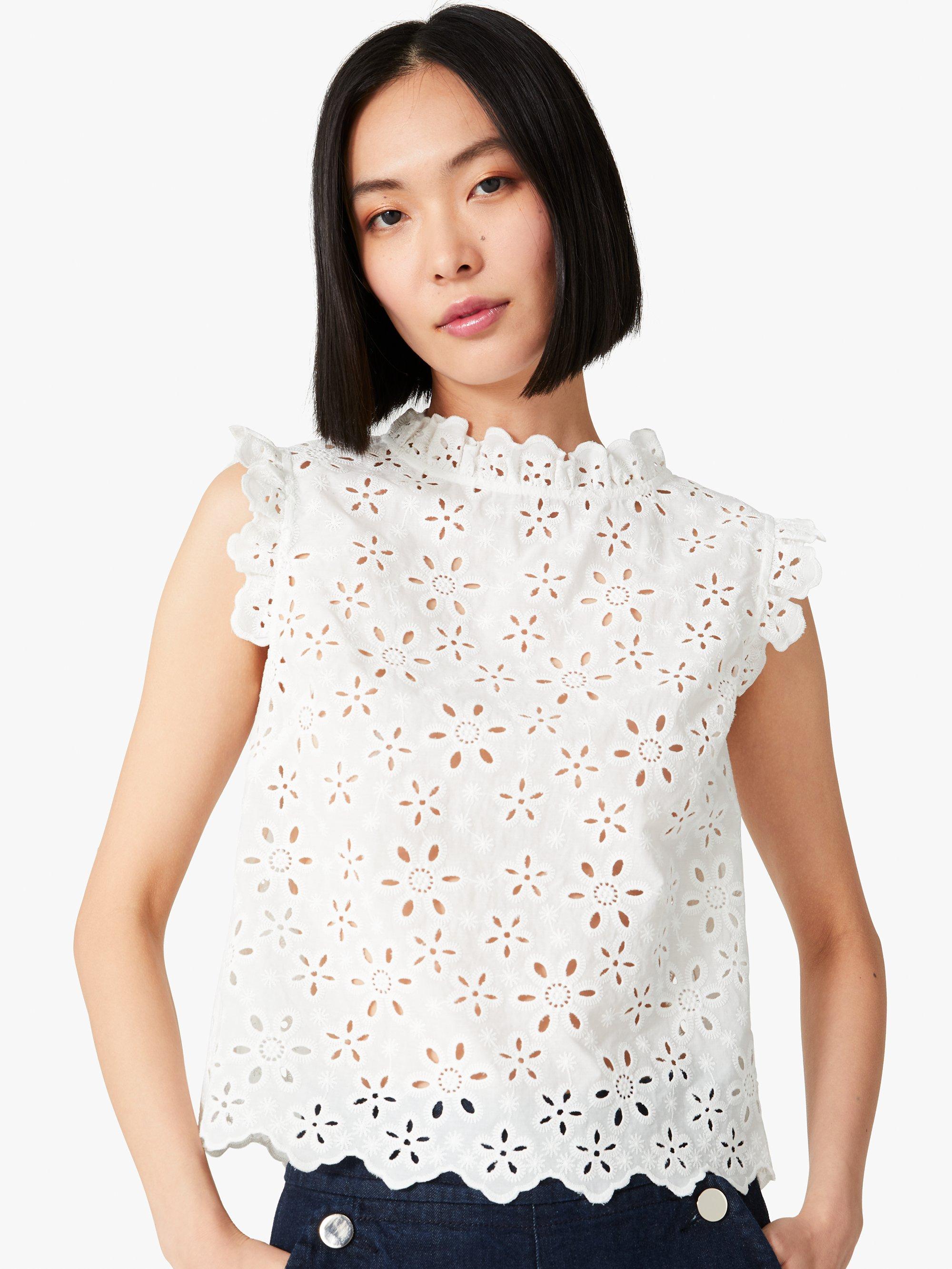 Kate Spade Cotton Daisy Eyelet Top in 