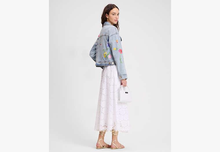 Kate Spade Floral Embroidered Denim Jacket in Blue | Lyst UK