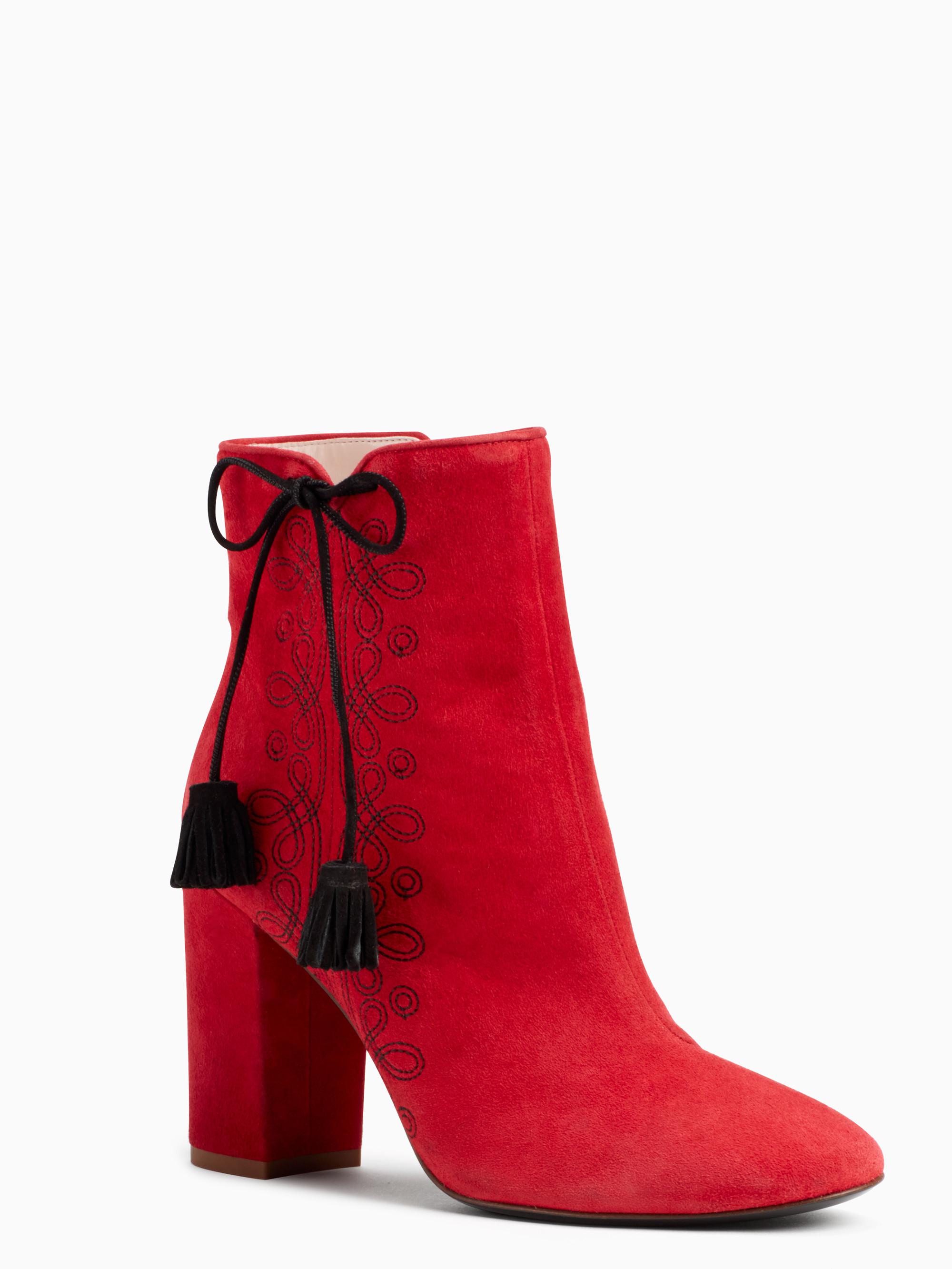 Kate Spade Suede Georgette Boots in Red 