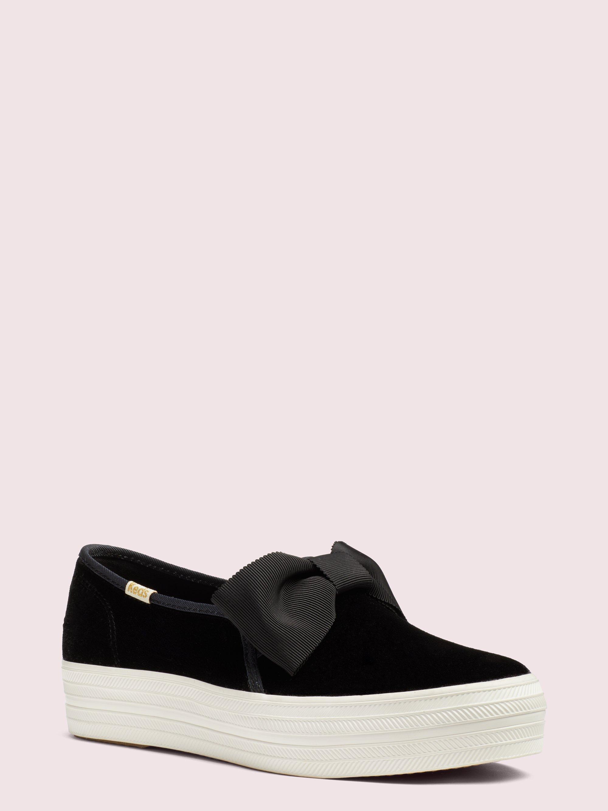 Keds x kate spade new york triple decker velvet bow sneakers sale