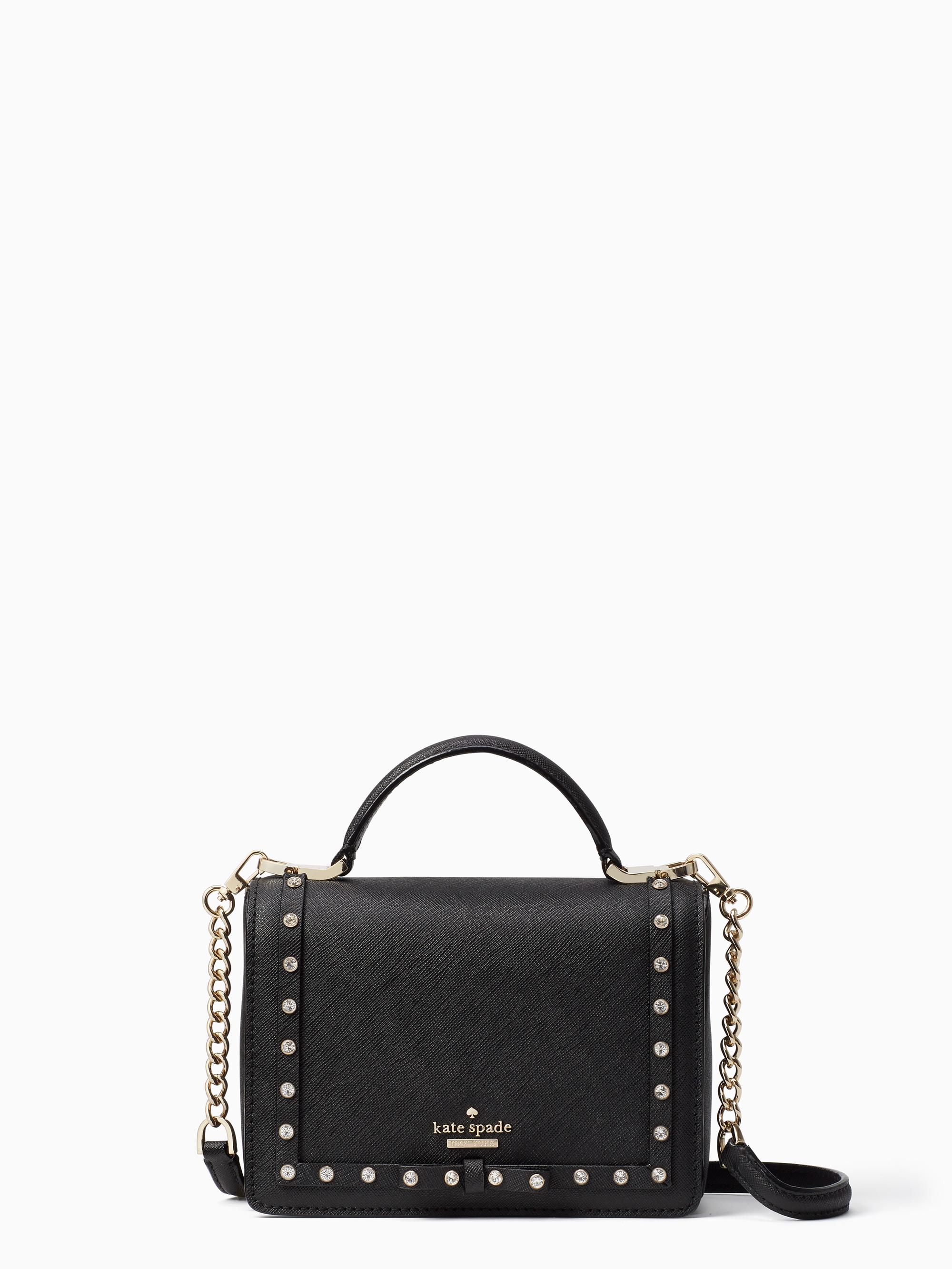Kate Spade Leather Cameron Street Jeweled Hope in Black | Lyst