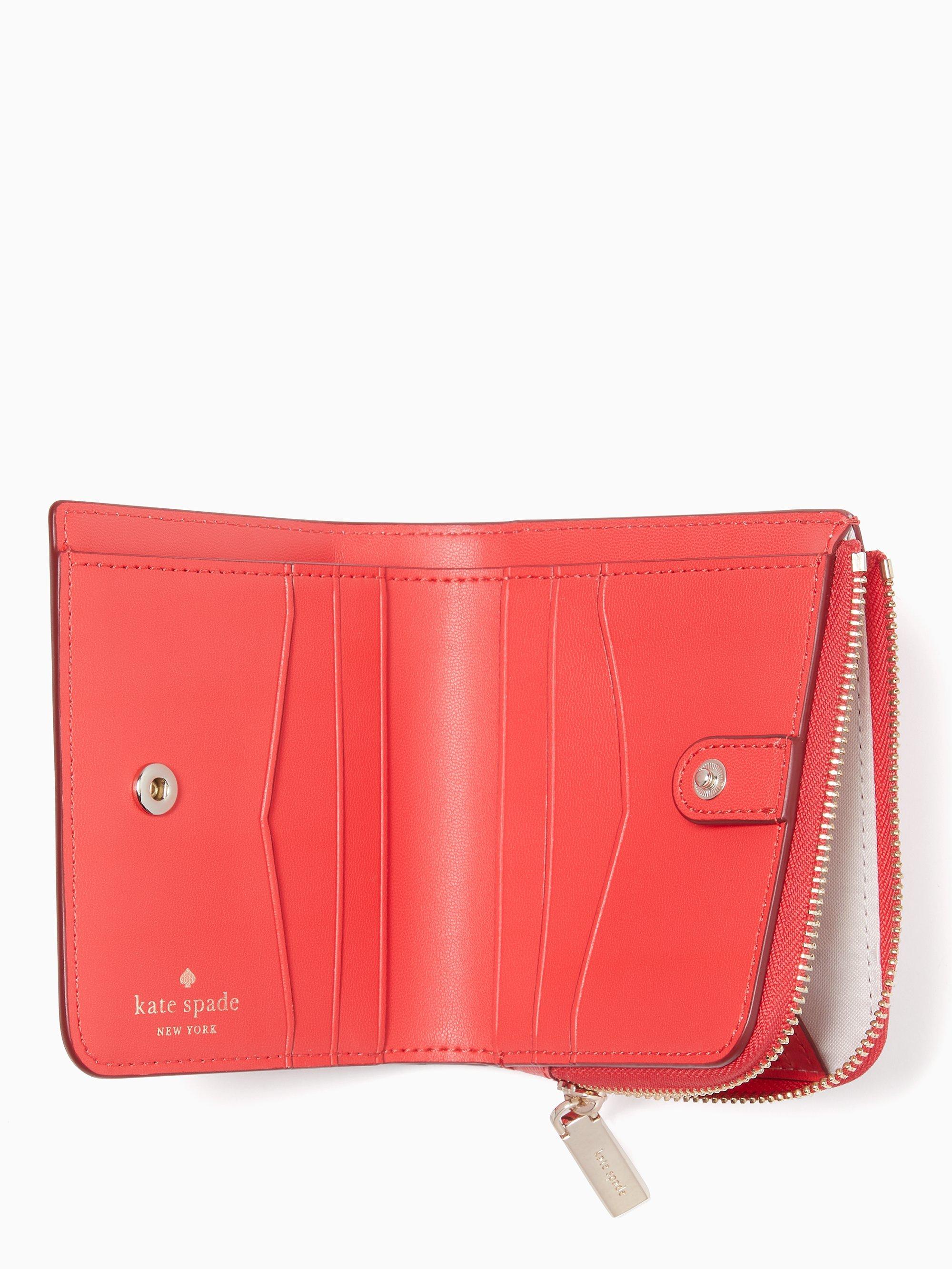 Kate Spade Staci Small L-zip Bifold Wallet in Red - Lyst