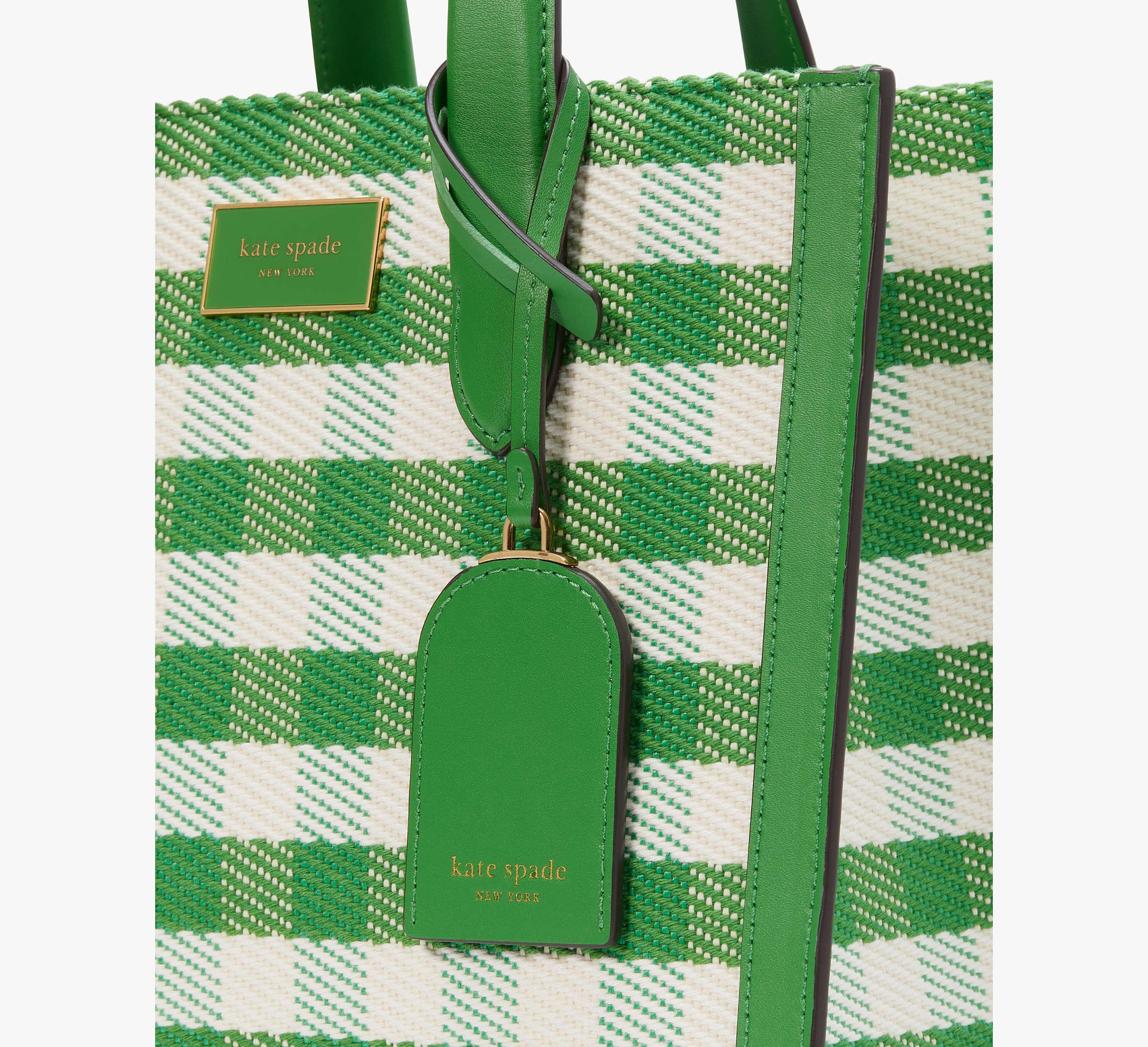 Kate Spade Manhattan Gingham Tweed Fabric Small Tote in Green Lyst UK