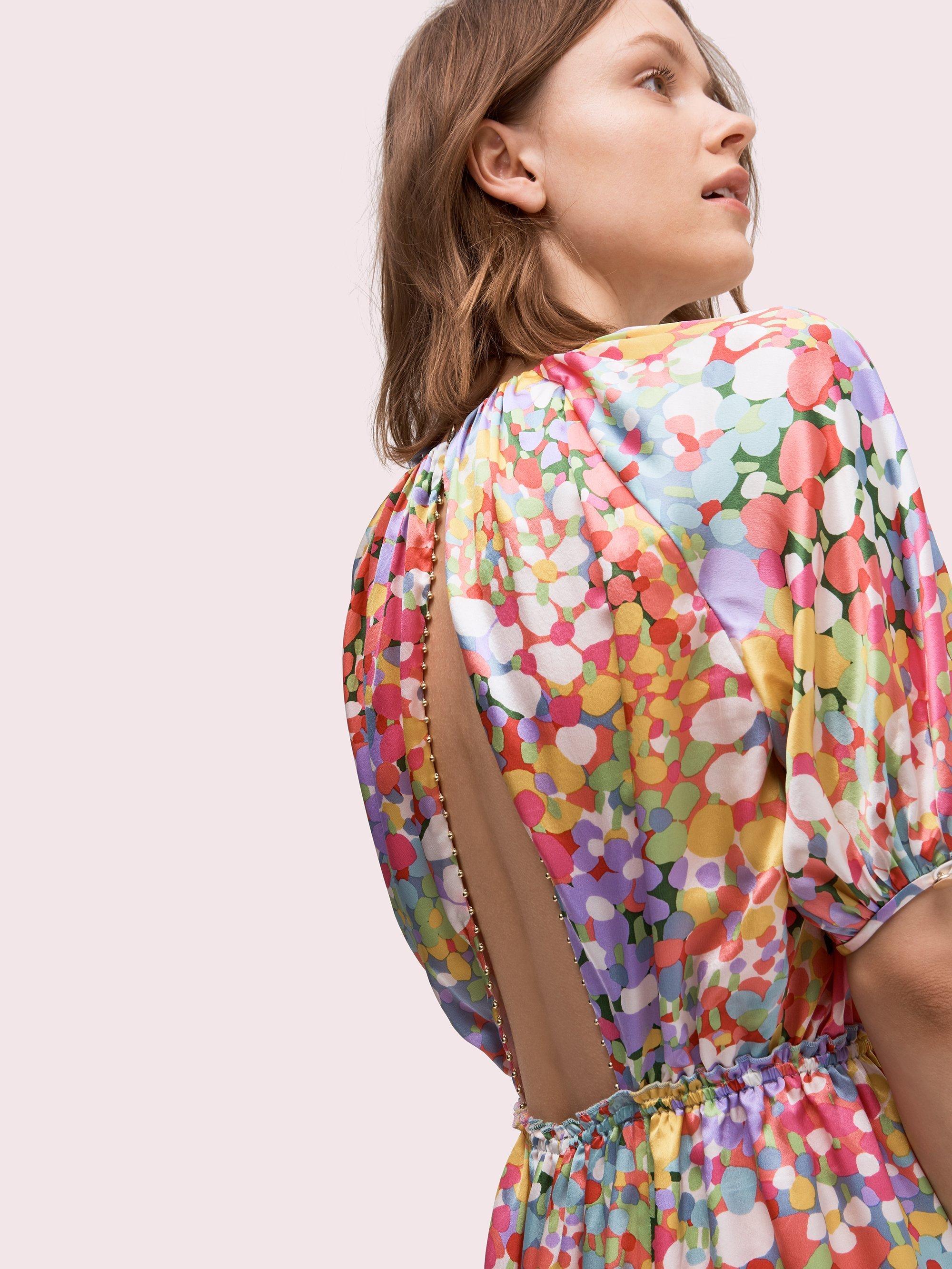 Kate Spade Floral Dots Silk Dress - Lyst