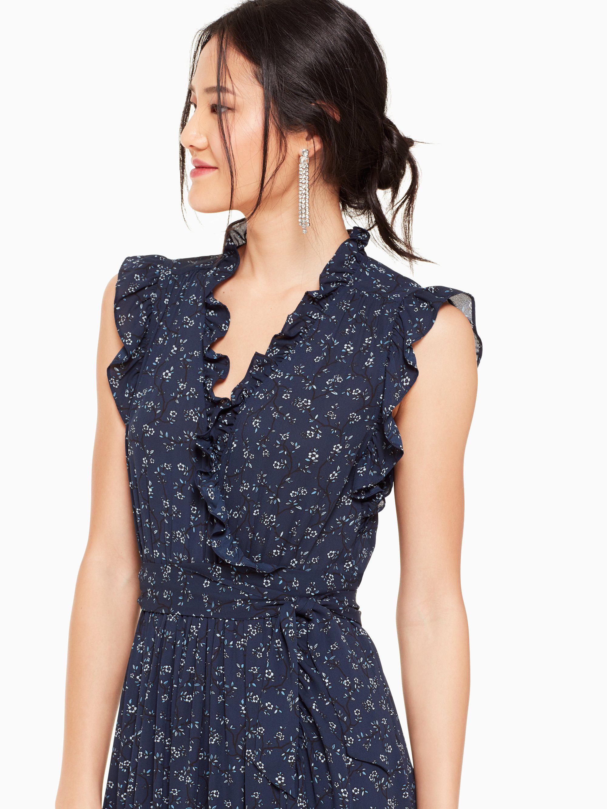 wild roses ruffle wrap dress