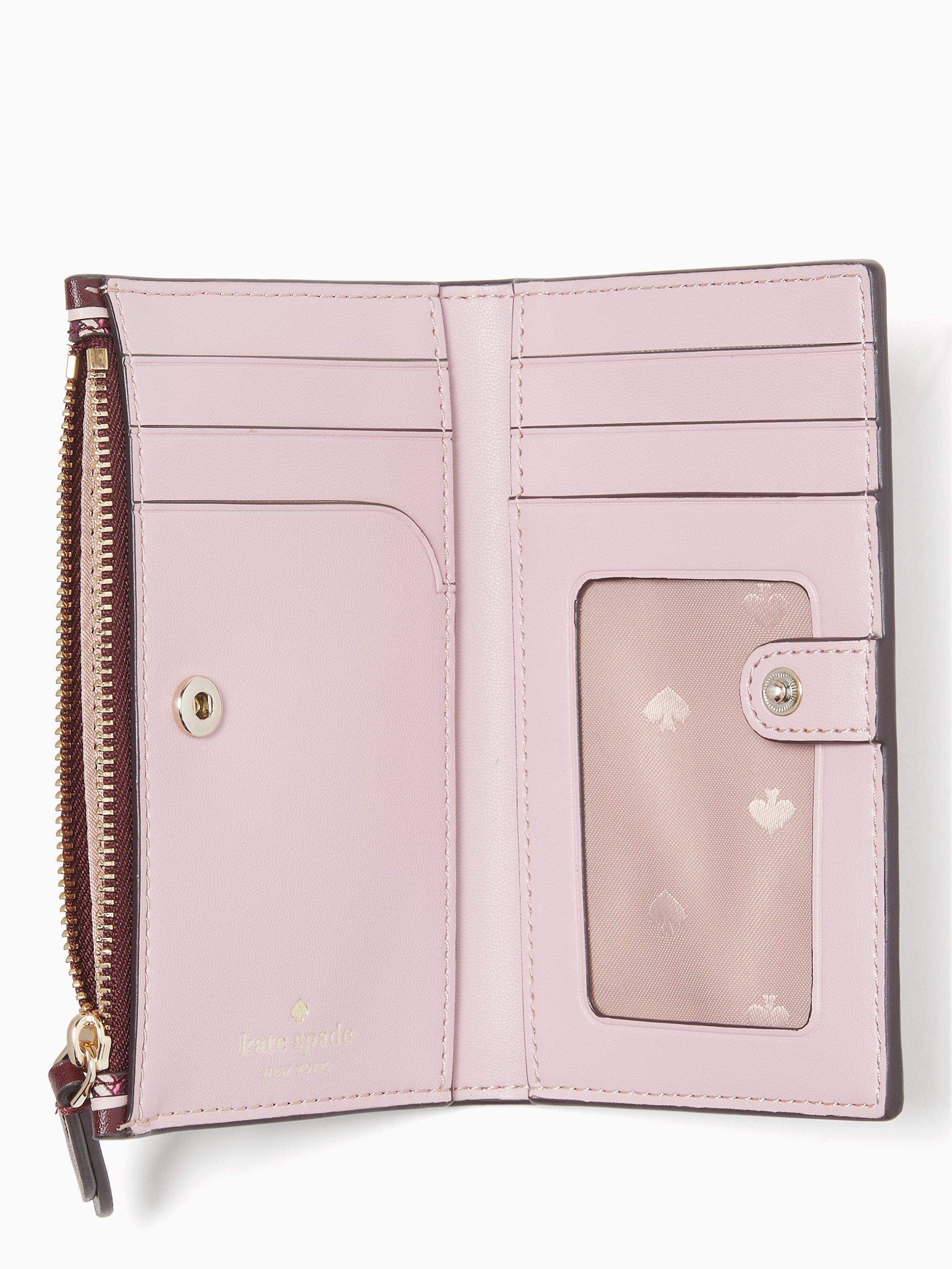 Kate Spade Spade Link Small Slim Bifold Wallet in Pink | Lyst
