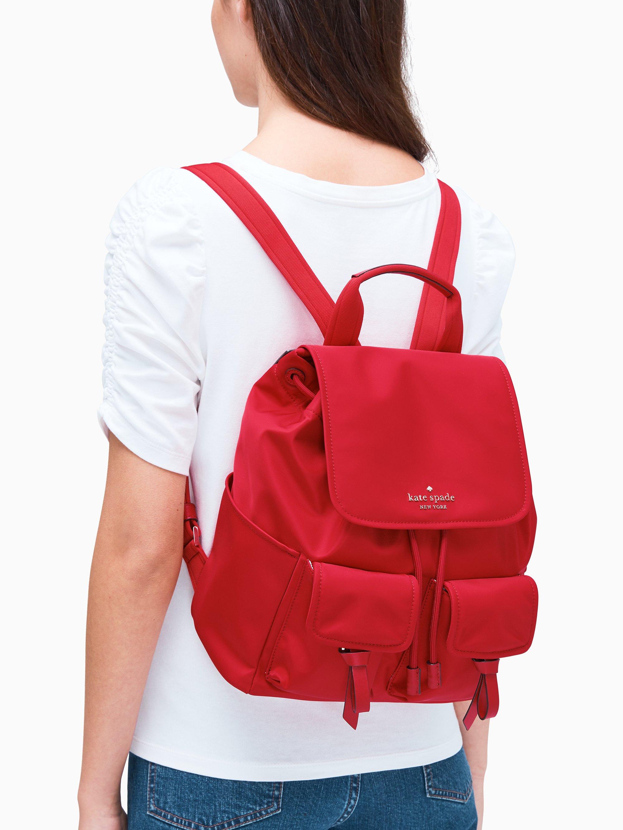 kate spade red backpack purse