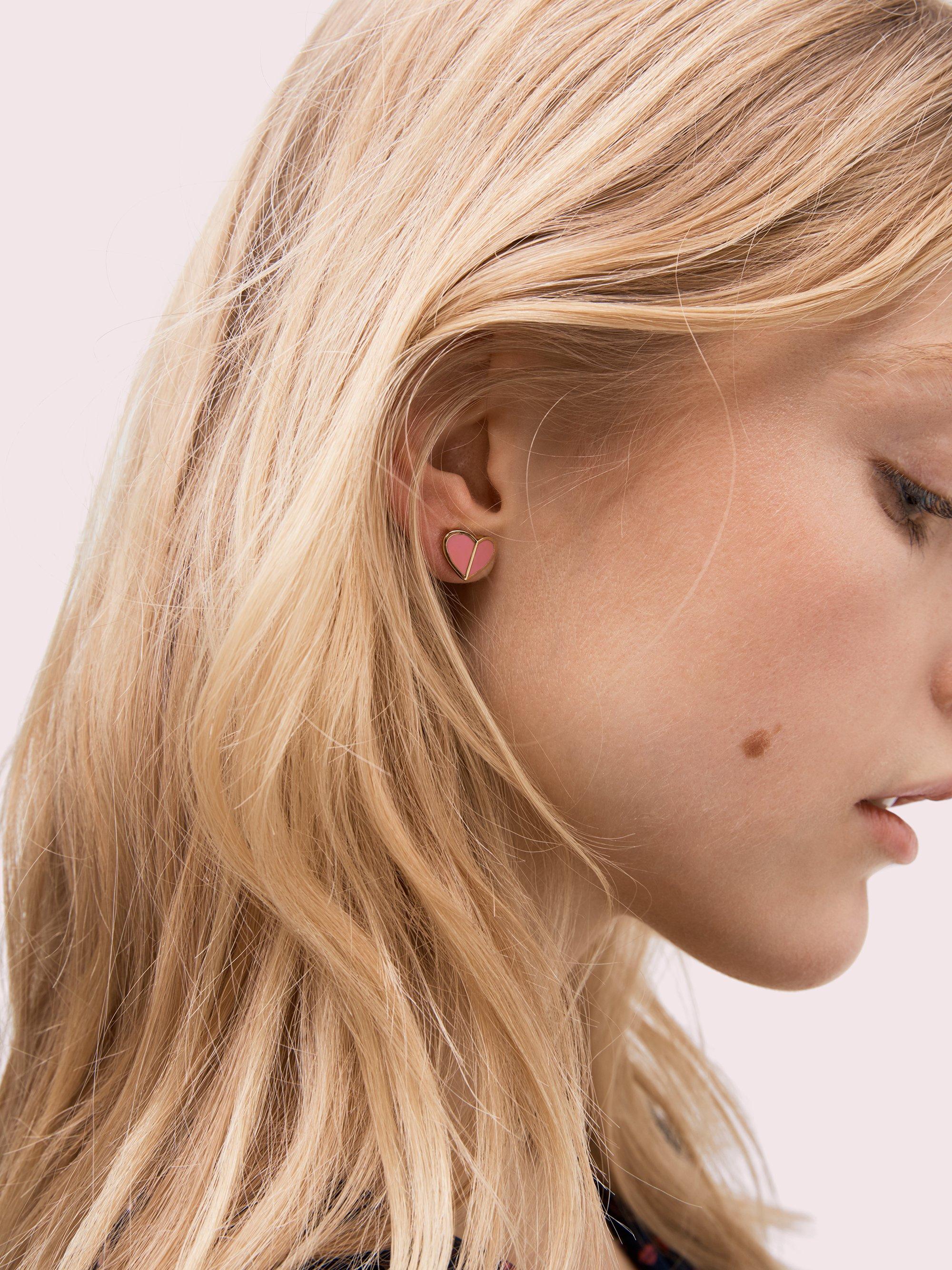 heritage spade small heart studs